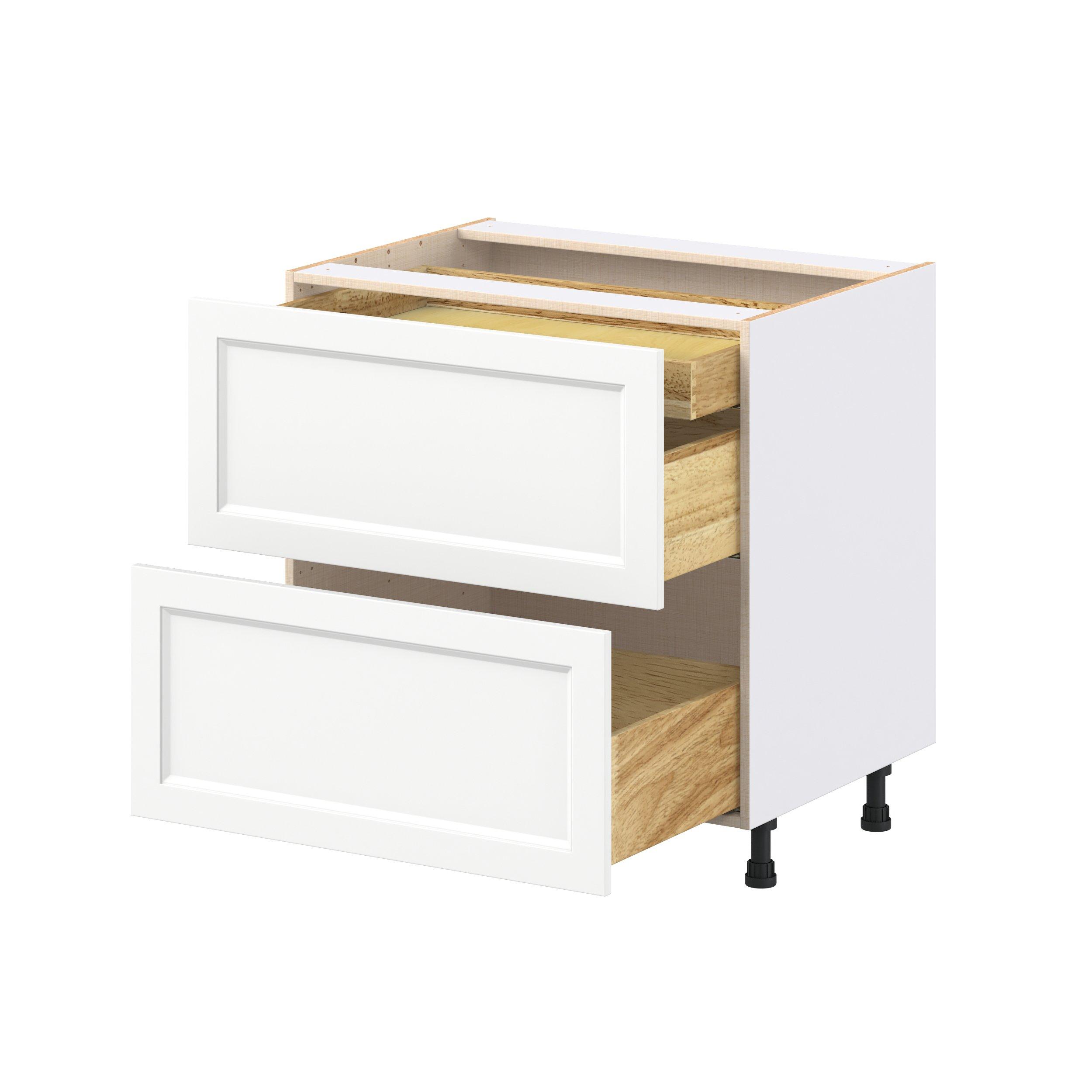 Peachtree 33 in. Painted Bright White Base Cabinet with Inner Pull-Out Drawer