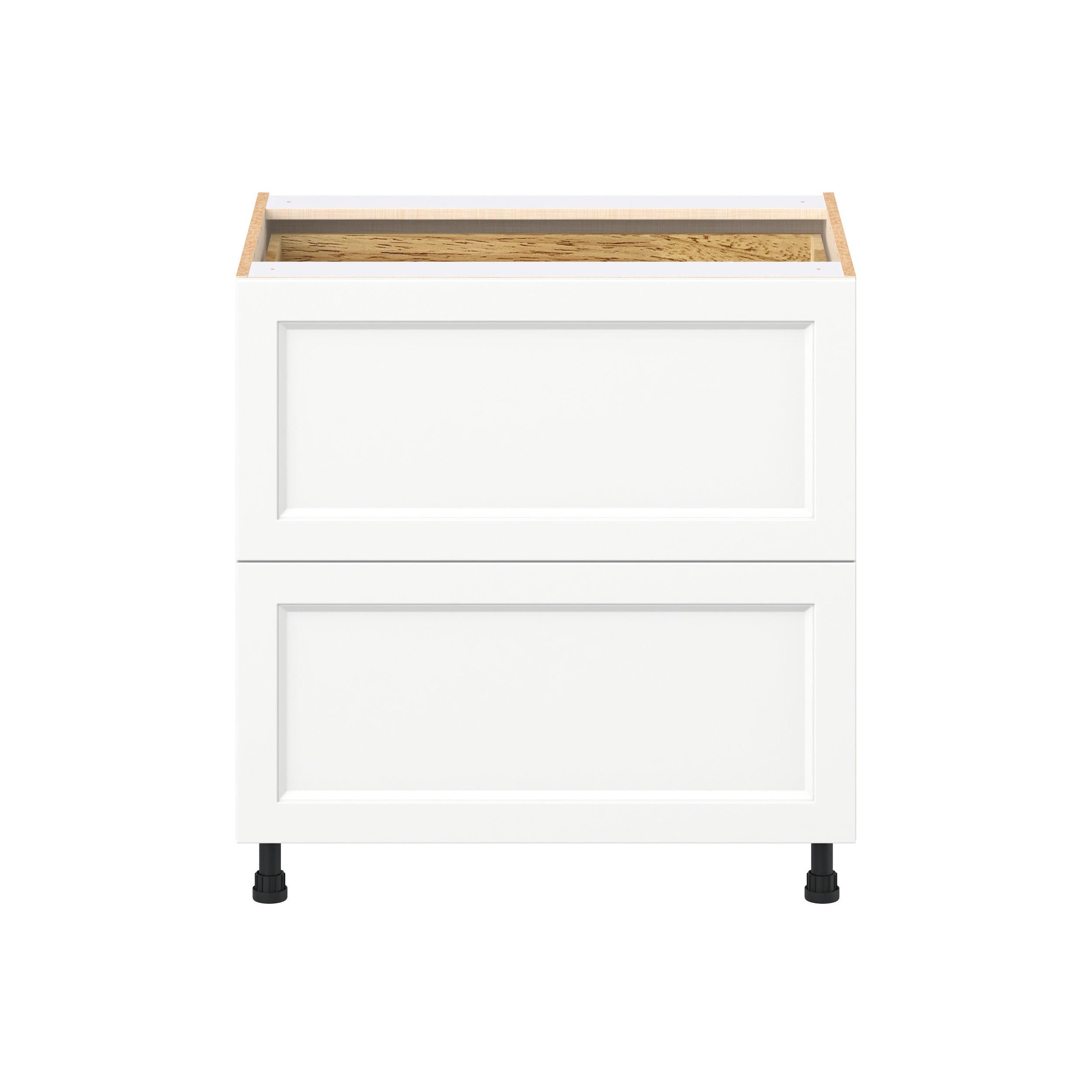 Peachtree 33 in. Painted Bright White Base Cabinet with Inner Pull-Out Drawer