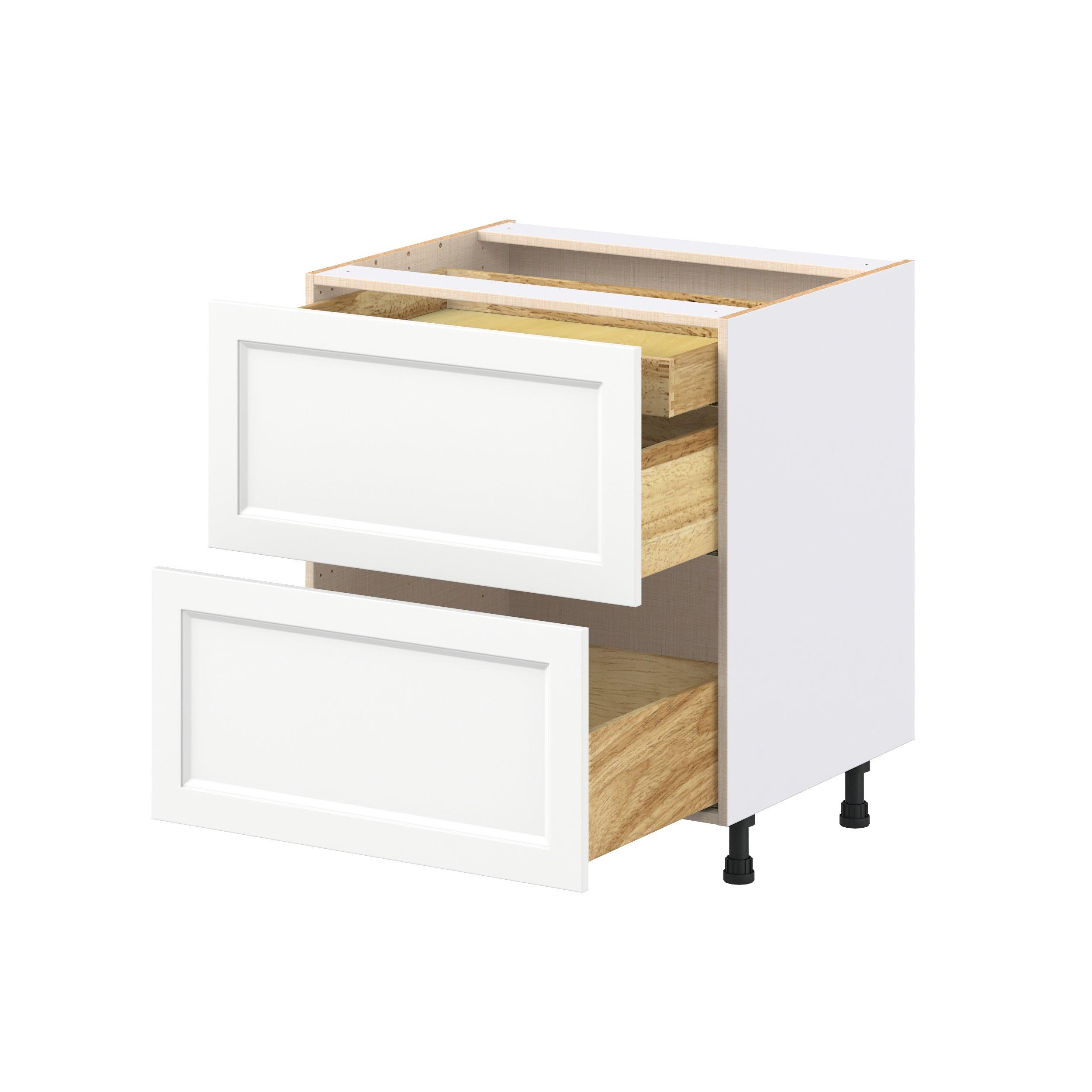 Peachtree 30 in. Painted Bright White Base Cabinet with Inner Pull-Out Drawer