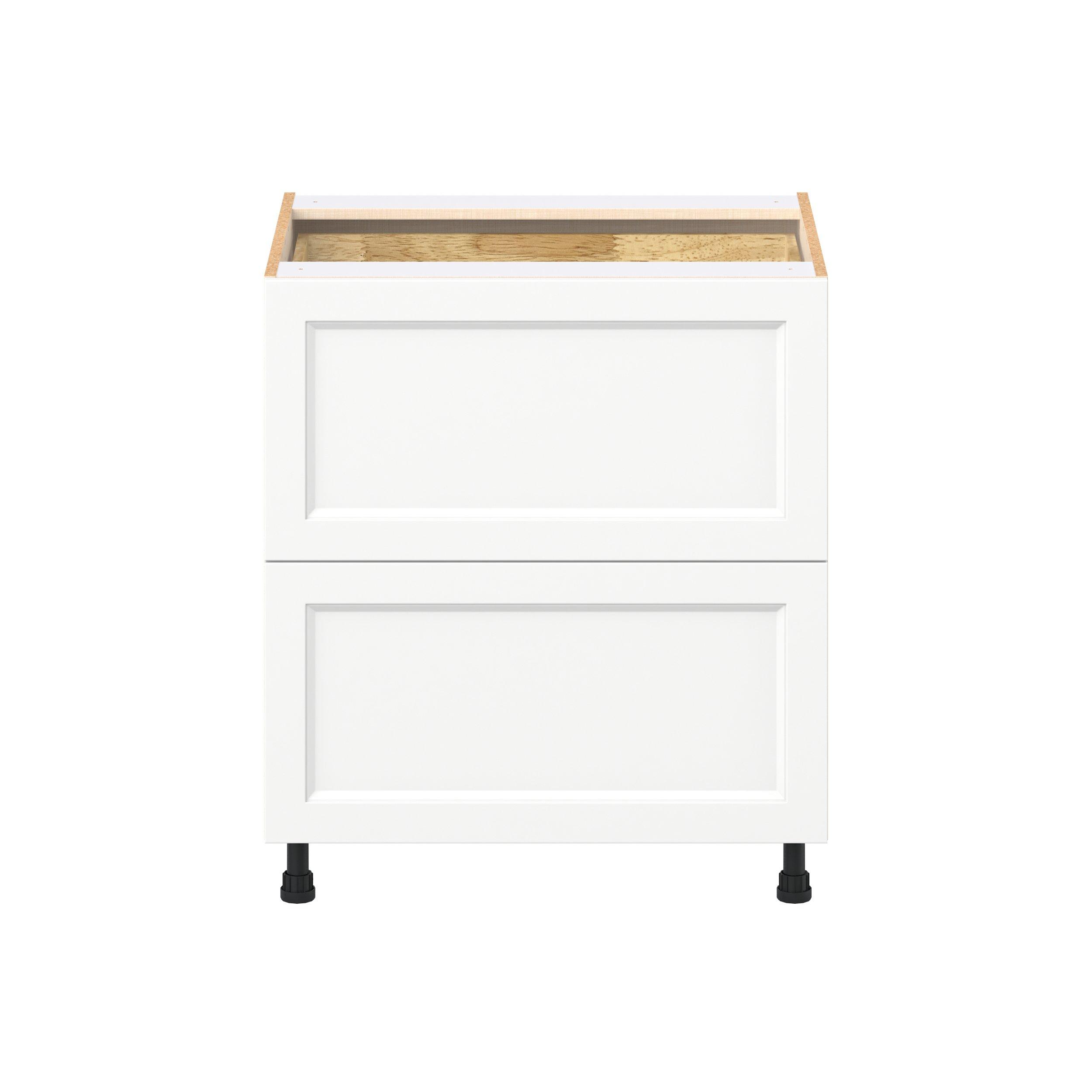Peachtree 30 in. Painted Bright White Base Cabinet with Inner Pull-Out Drawer
