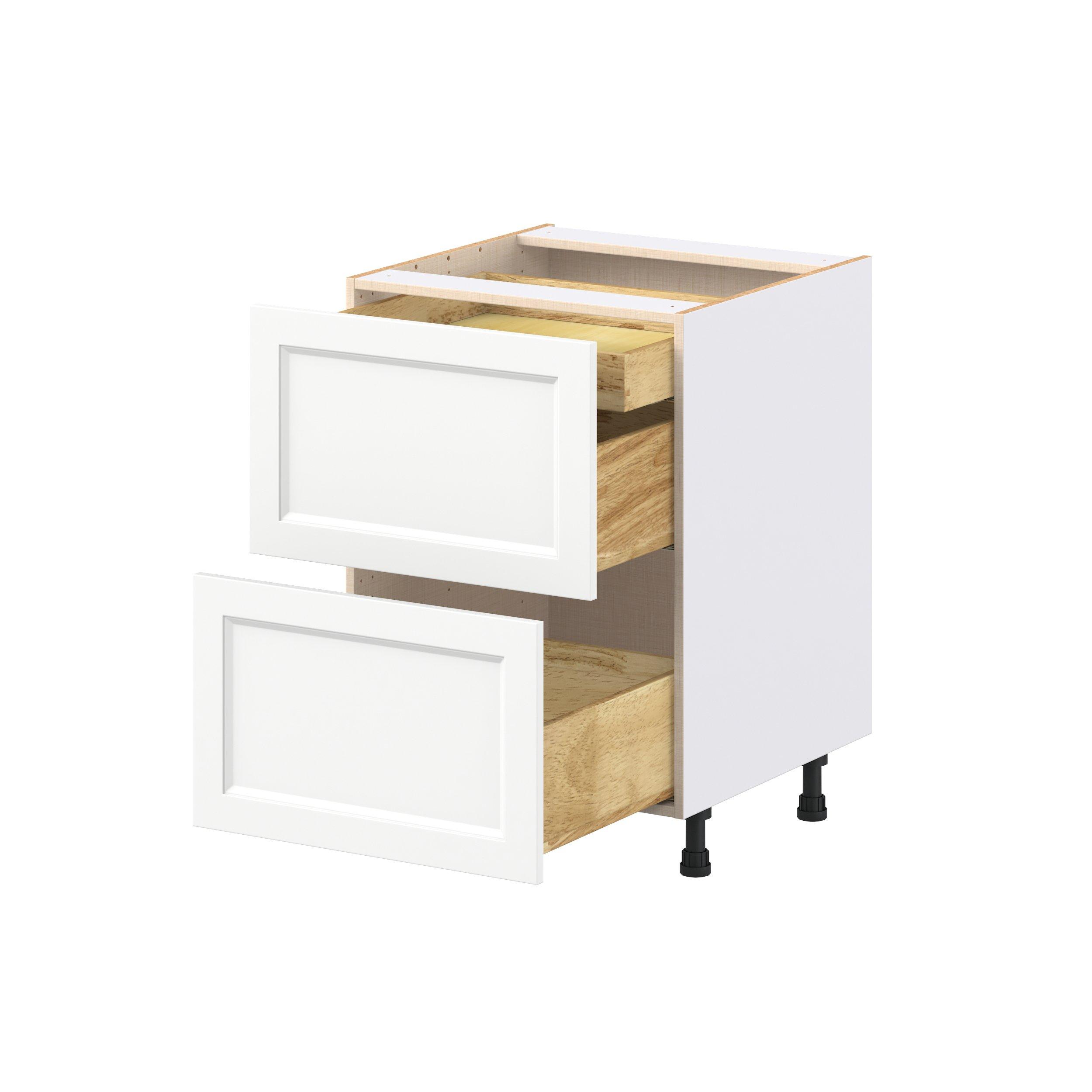 Peachtree 24 in. Painted Bright White Base Cabinet with Inner Pull-Out Drawer