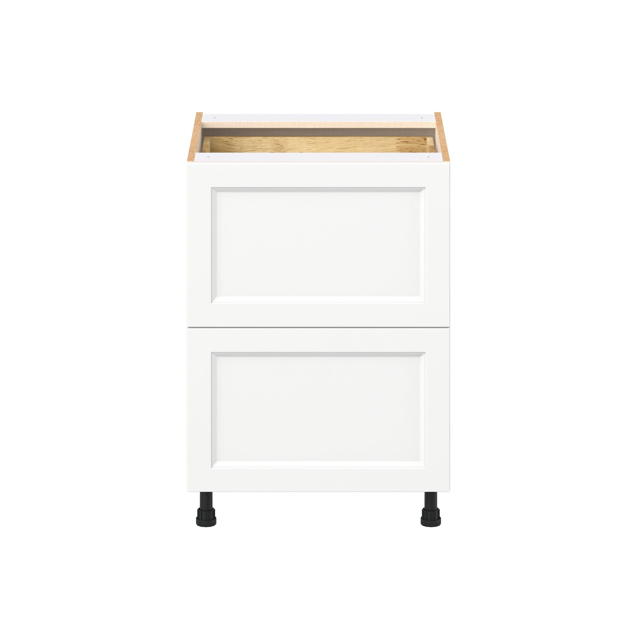Peachtree 24 in. Painted Bright White Base Cabinet with Inner Pull-Out Drawer