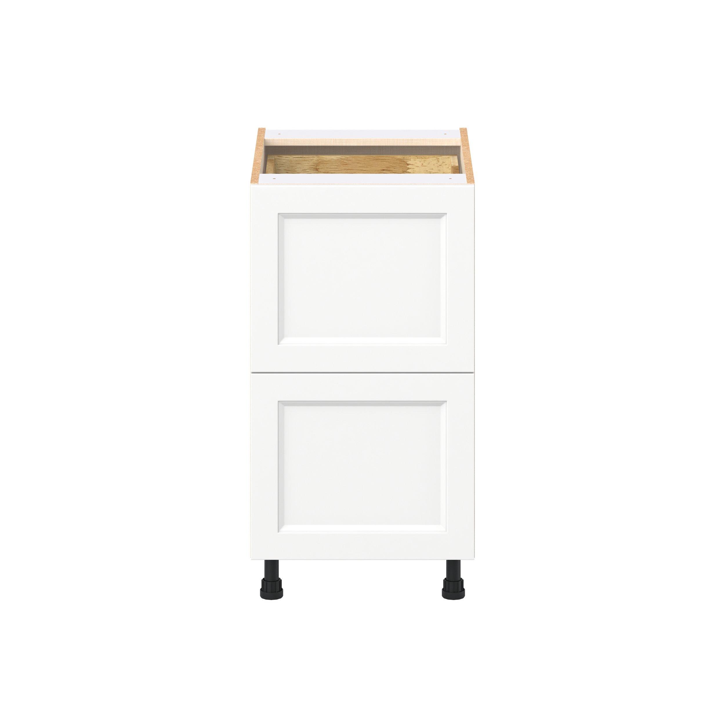 Peachtree 18 in. Painted Bright White Base Cabinet with Inner Pull-Out Drawer