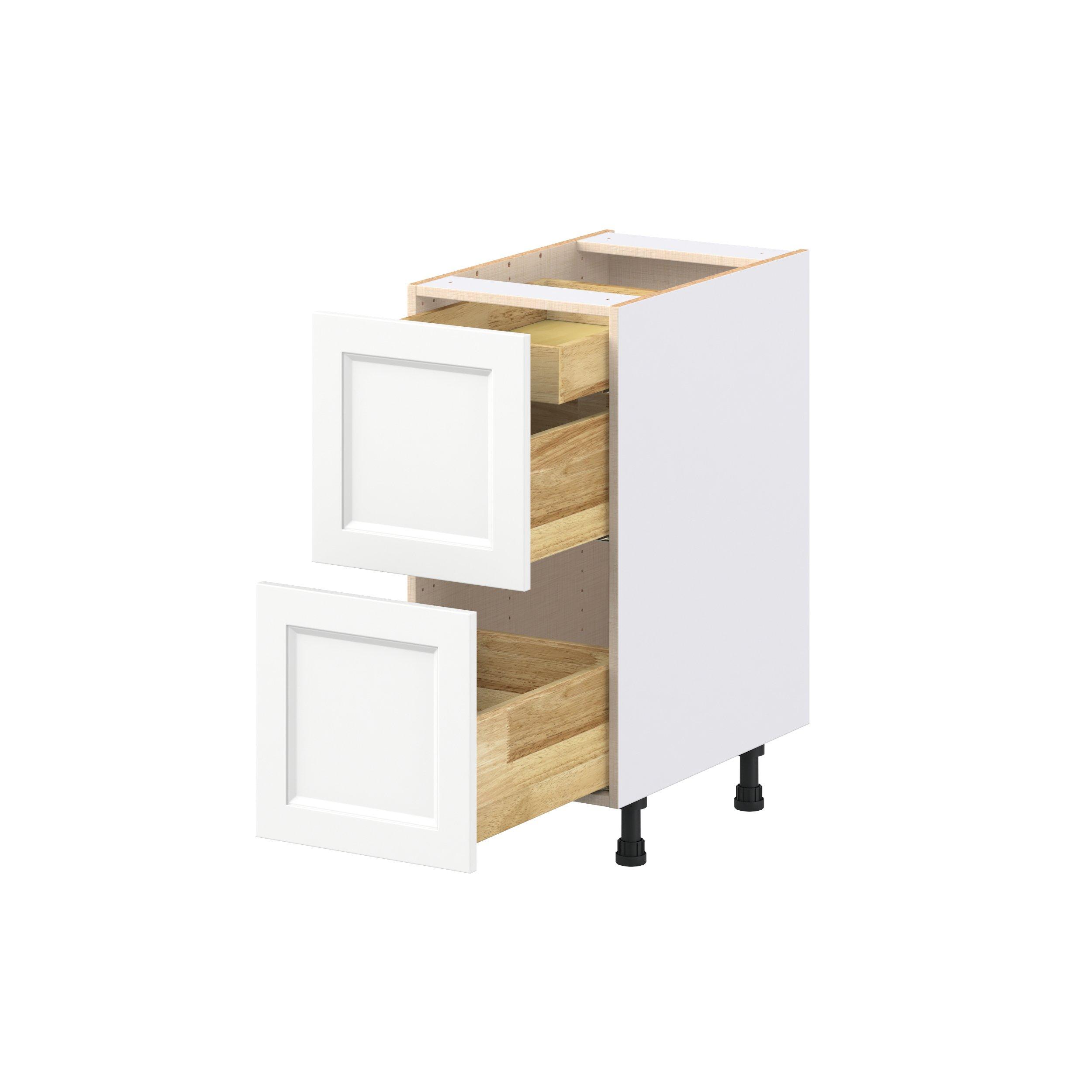 Peachtree 15 in. Painted Bright White Base Cabinet with Inner Pull-Out Drawer