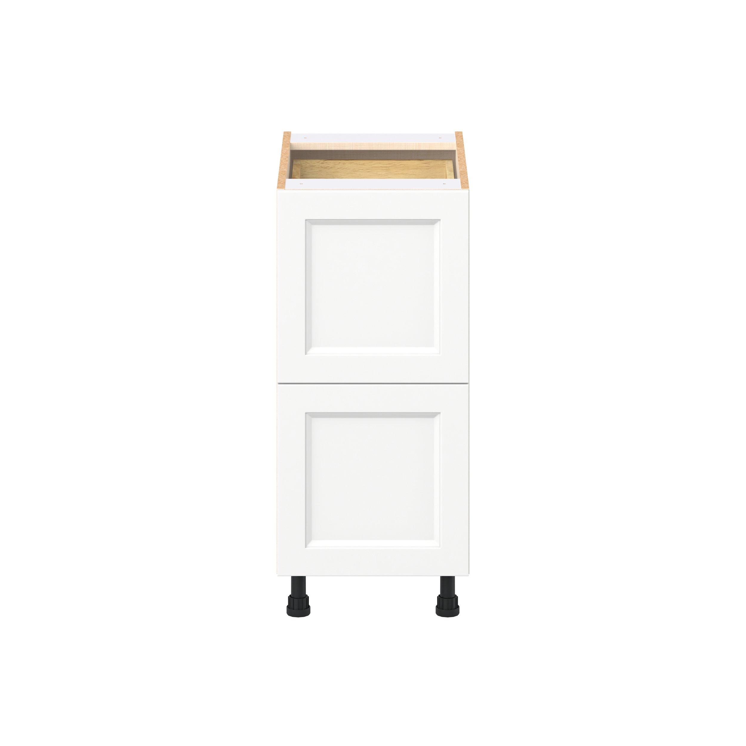 Peachtree 15 in. Painted Bright White Base Cabinet with Inner Pull-Out Drawer