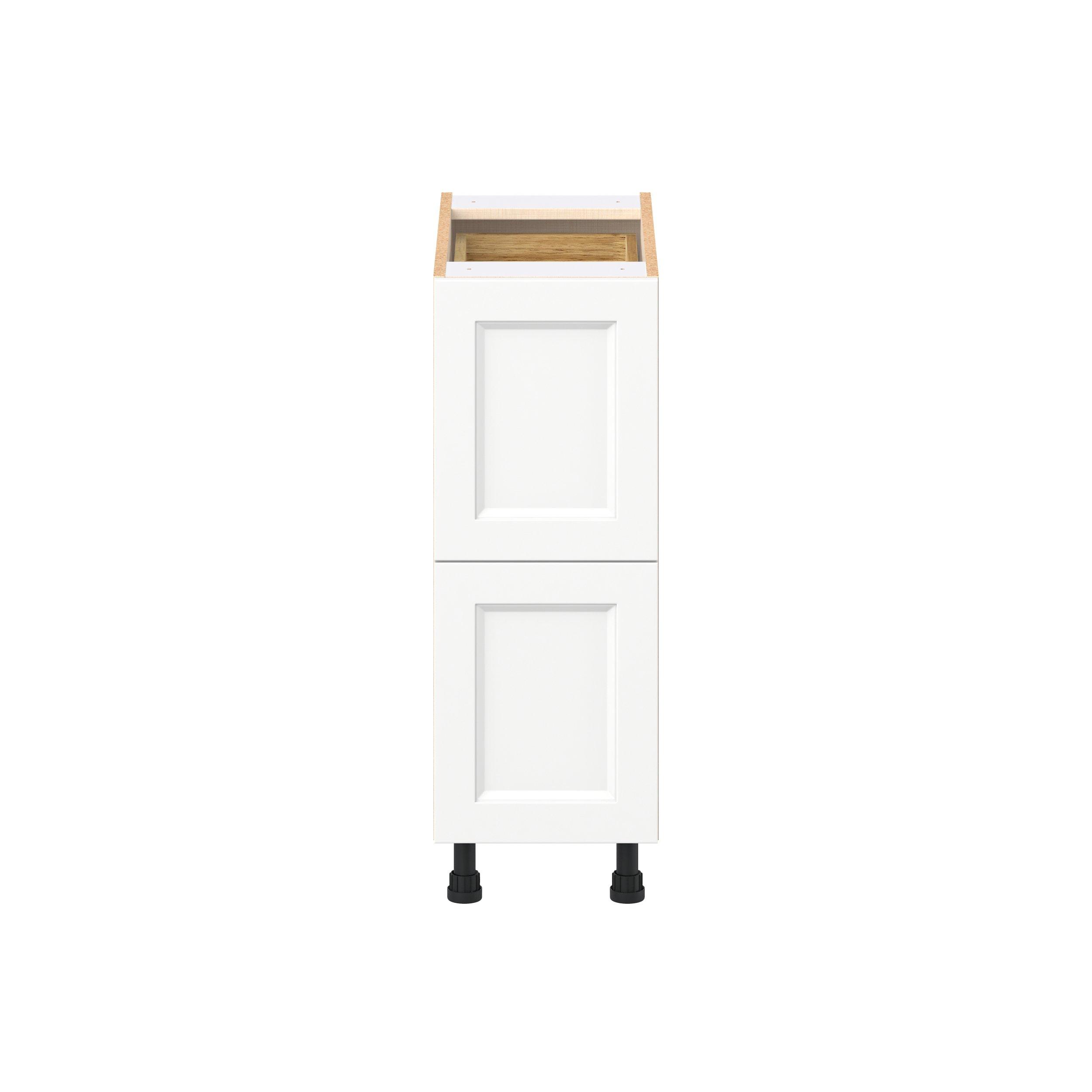 Peachtree 12 in. Painted Bright White Base Cabinet with Inner Pull-Out Drawer
