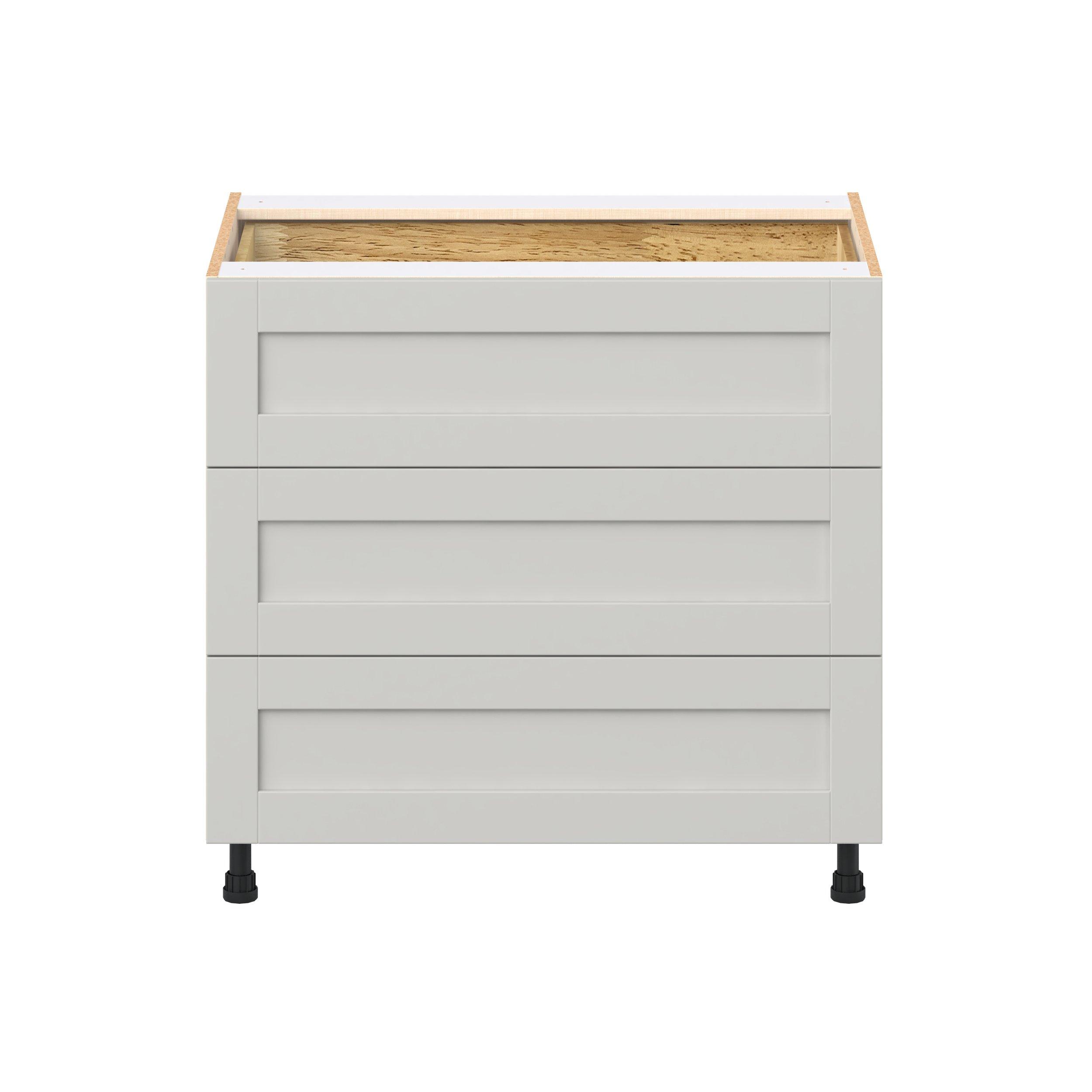 Summerhill 36 in. Light Gray Base Cabinet with Inner Pull-Out Drawer