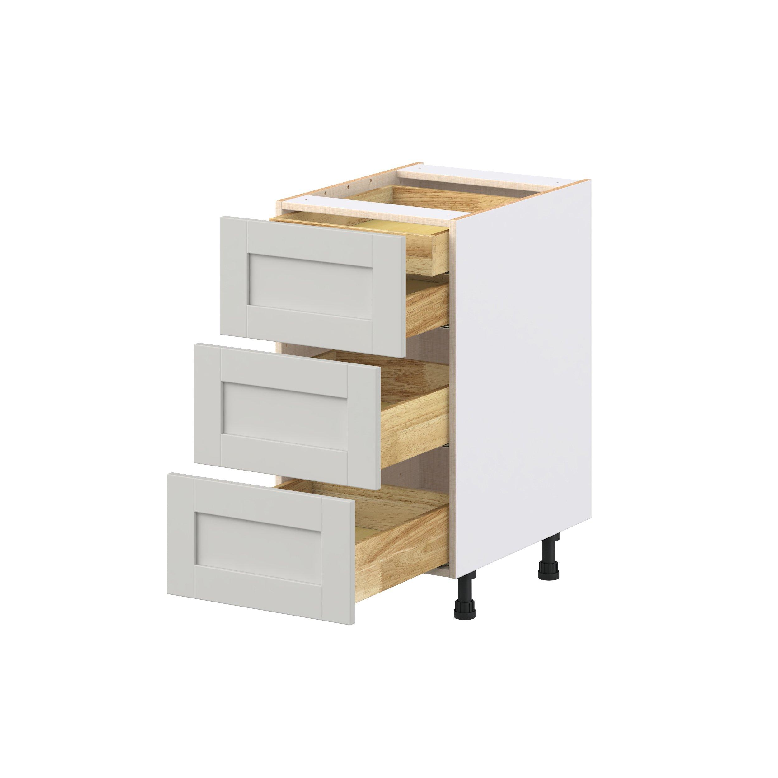 Summerhill 36 in. Light Gray Base Cabinet with Inner Pull-Out Drawer
