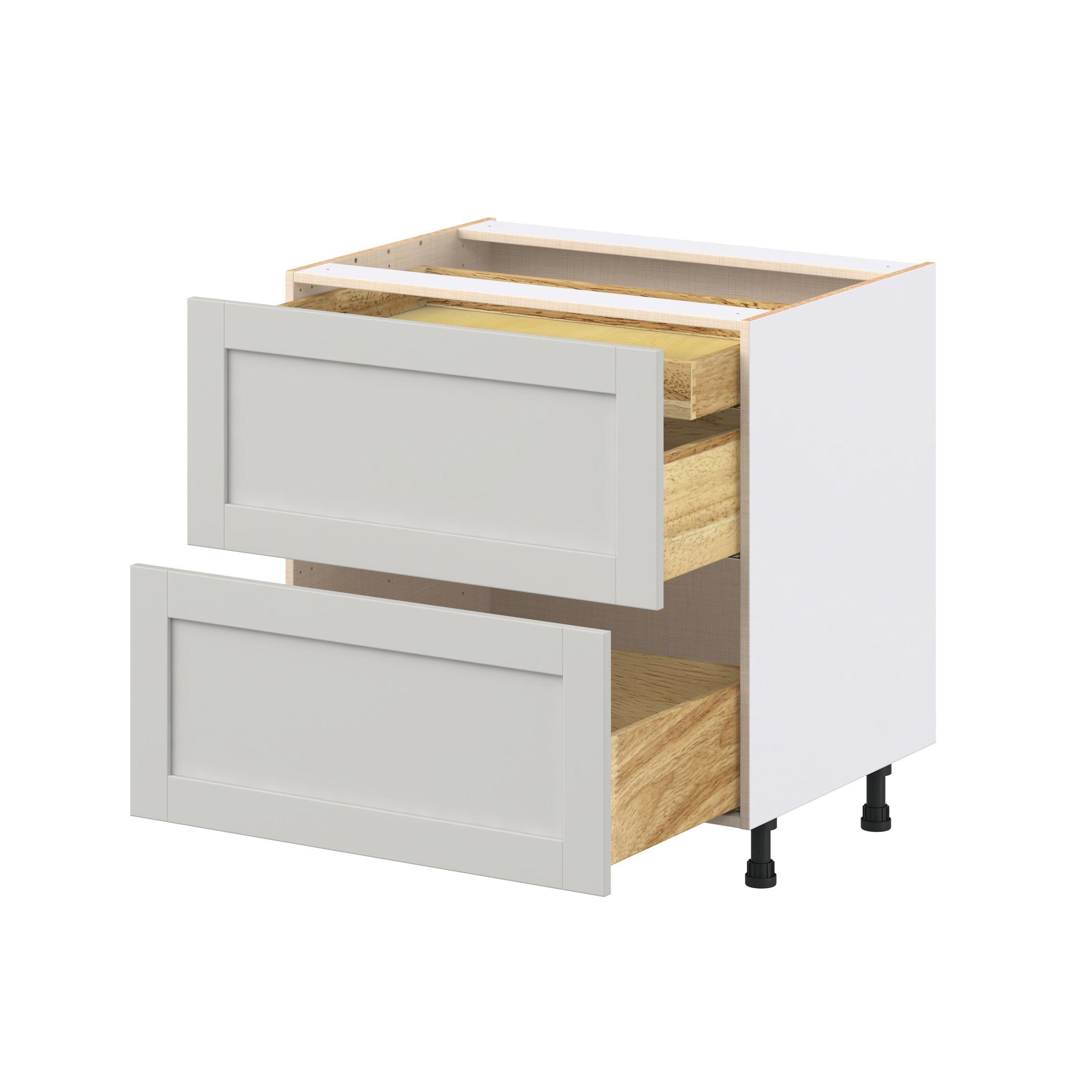 Summerhill 33 in. Light Gray Base Cabinet with Inner Pull-Out Drawer