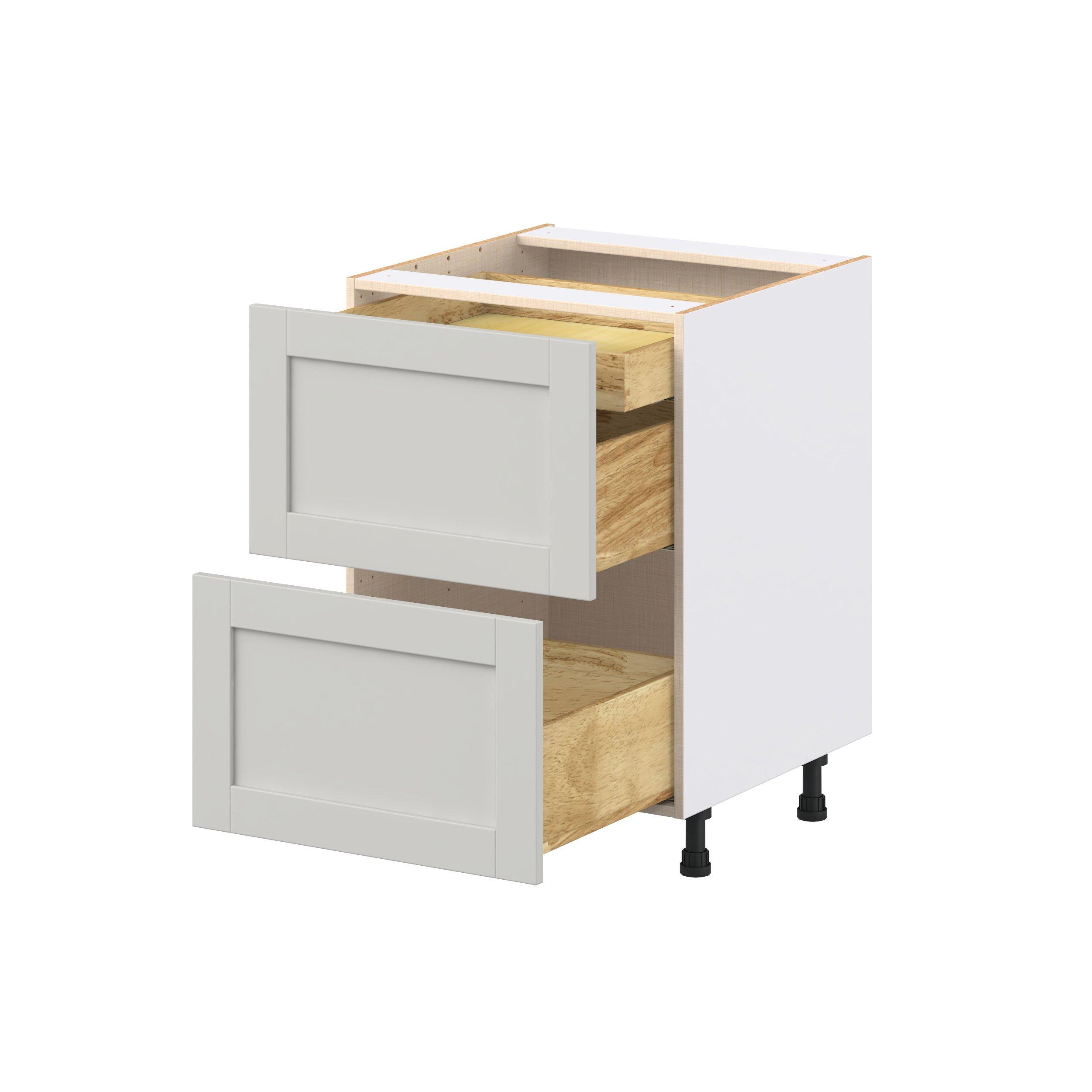 Summerhill 24 in. Light Gray Base Cabinet with Inner Pull-Out Drawer