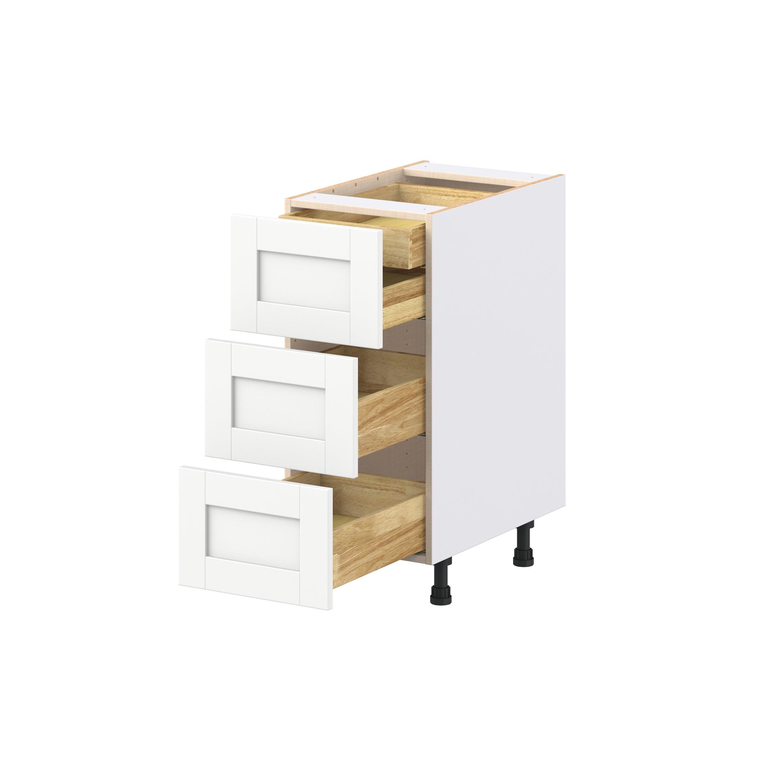 Summerhill 18 in. Bright White Base Cabinet with Inner Pull-Out Drawer