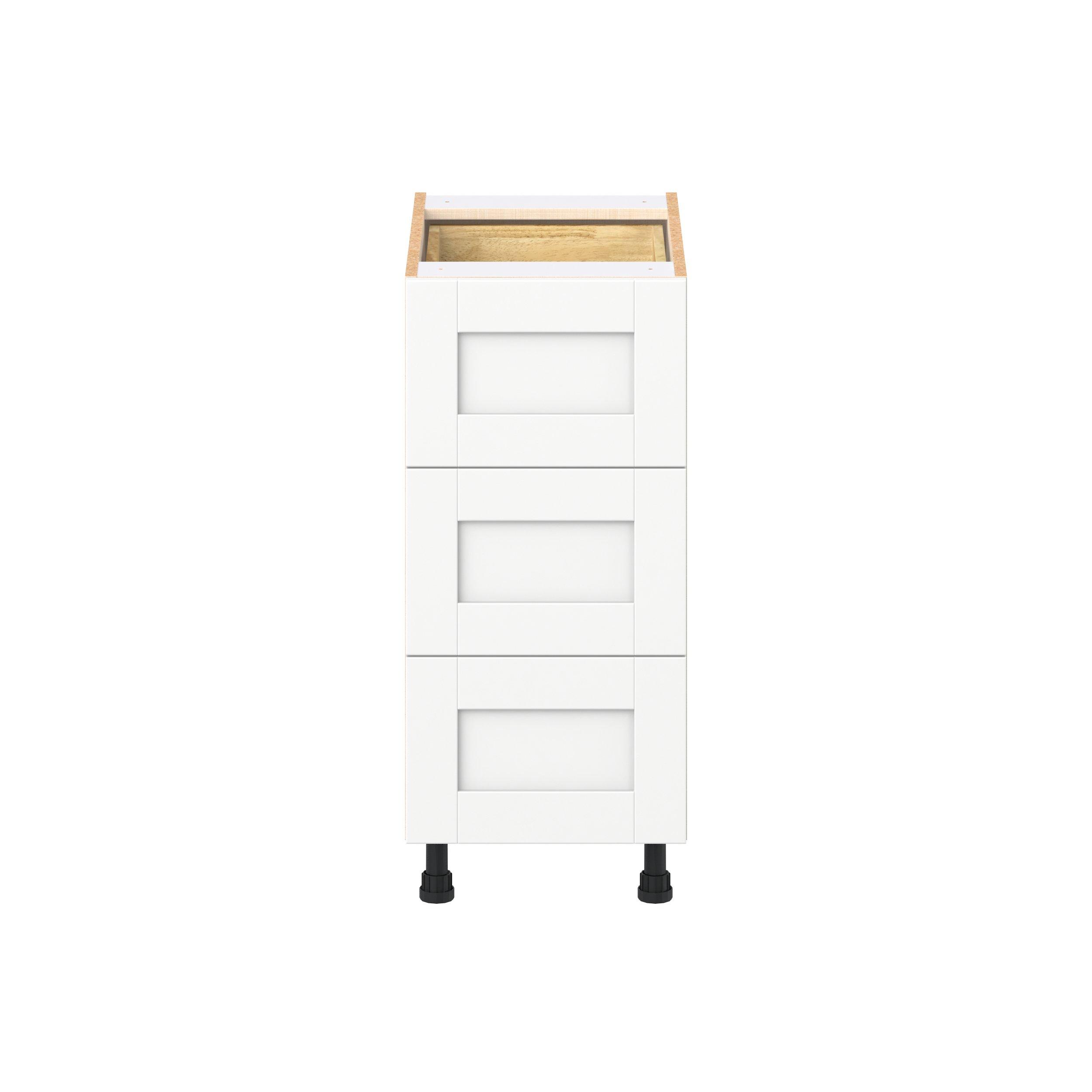 Summerhill 18 in. Bright White Base Cabinet with Inner Pull-Out Drawer
