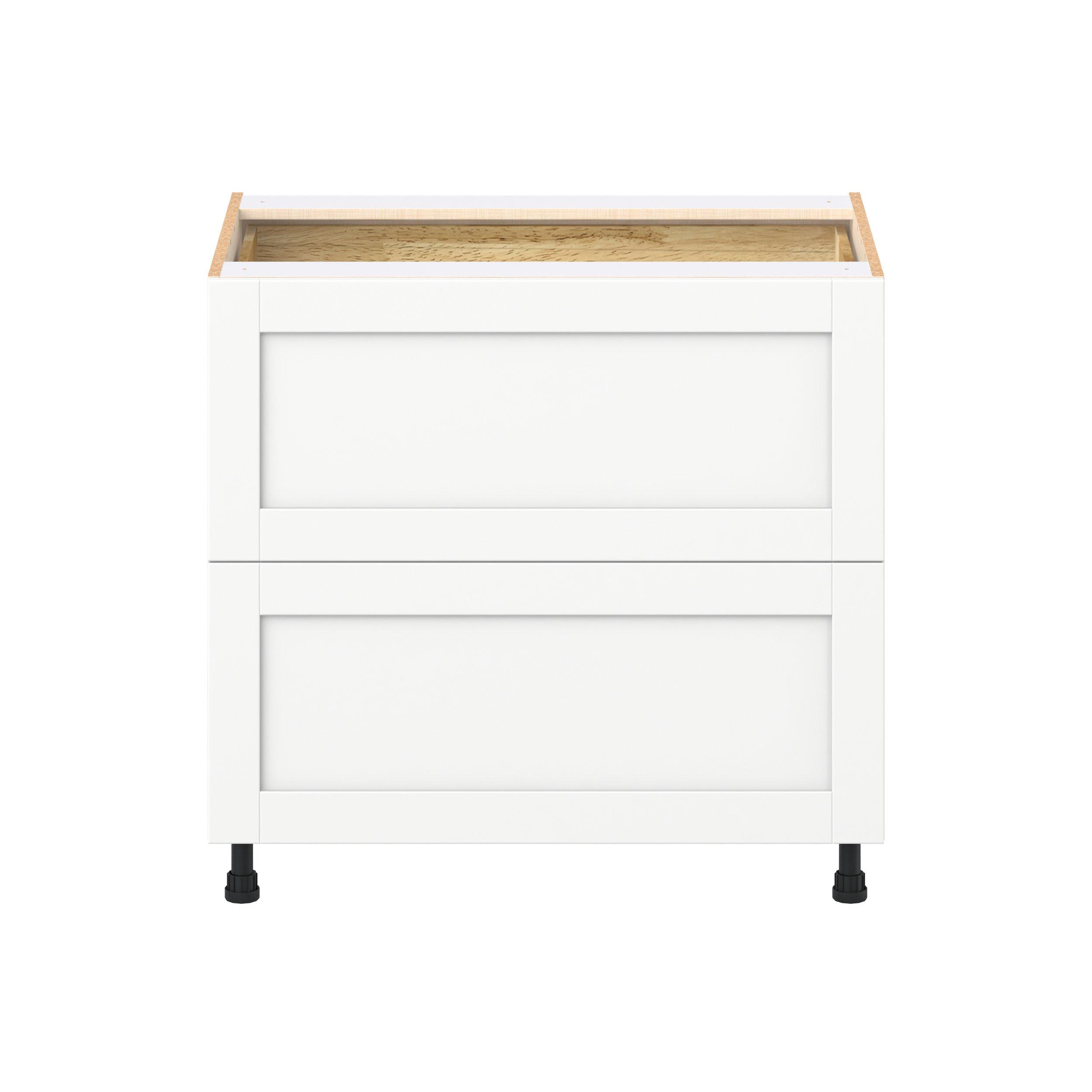 Summerhill 36 in. Bright White Base Cabinet with Inner Pull-Out Drawer