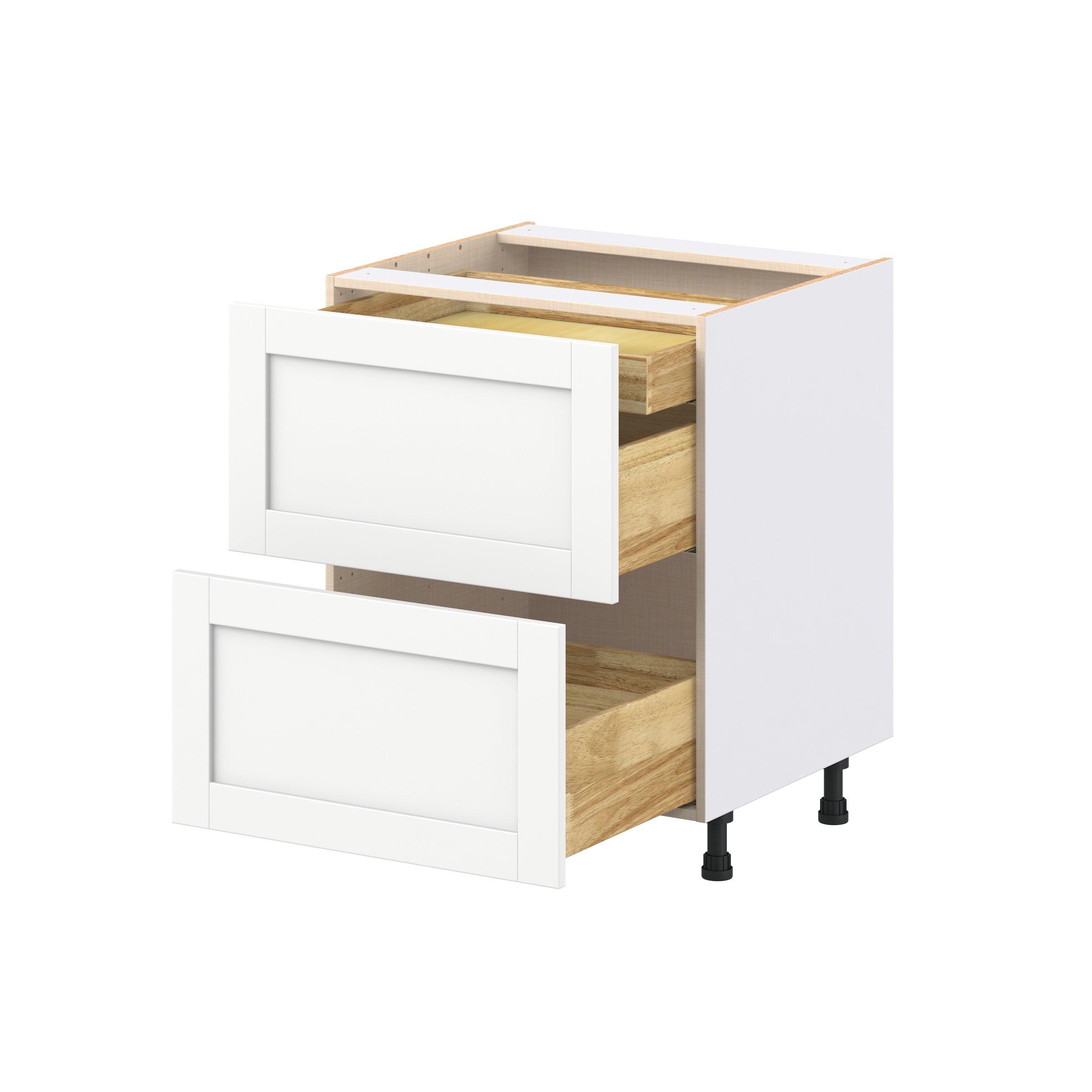 Summerhill 27 in. Bright White Base Cabinet with Inner Pull-Out Drawer