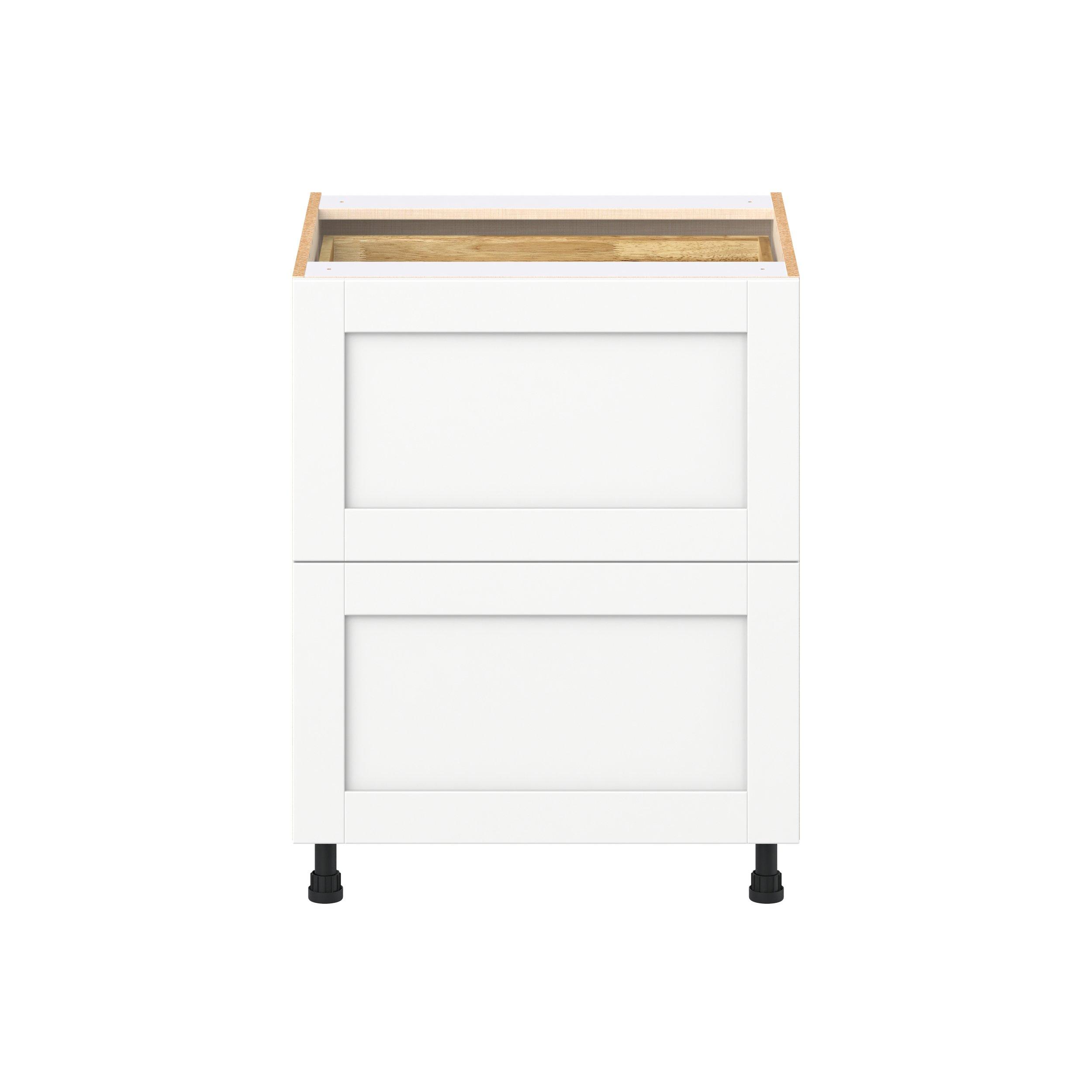 Summerhill 27 in. Bright White Base Cabinet with Inner Pull-Out Drawer