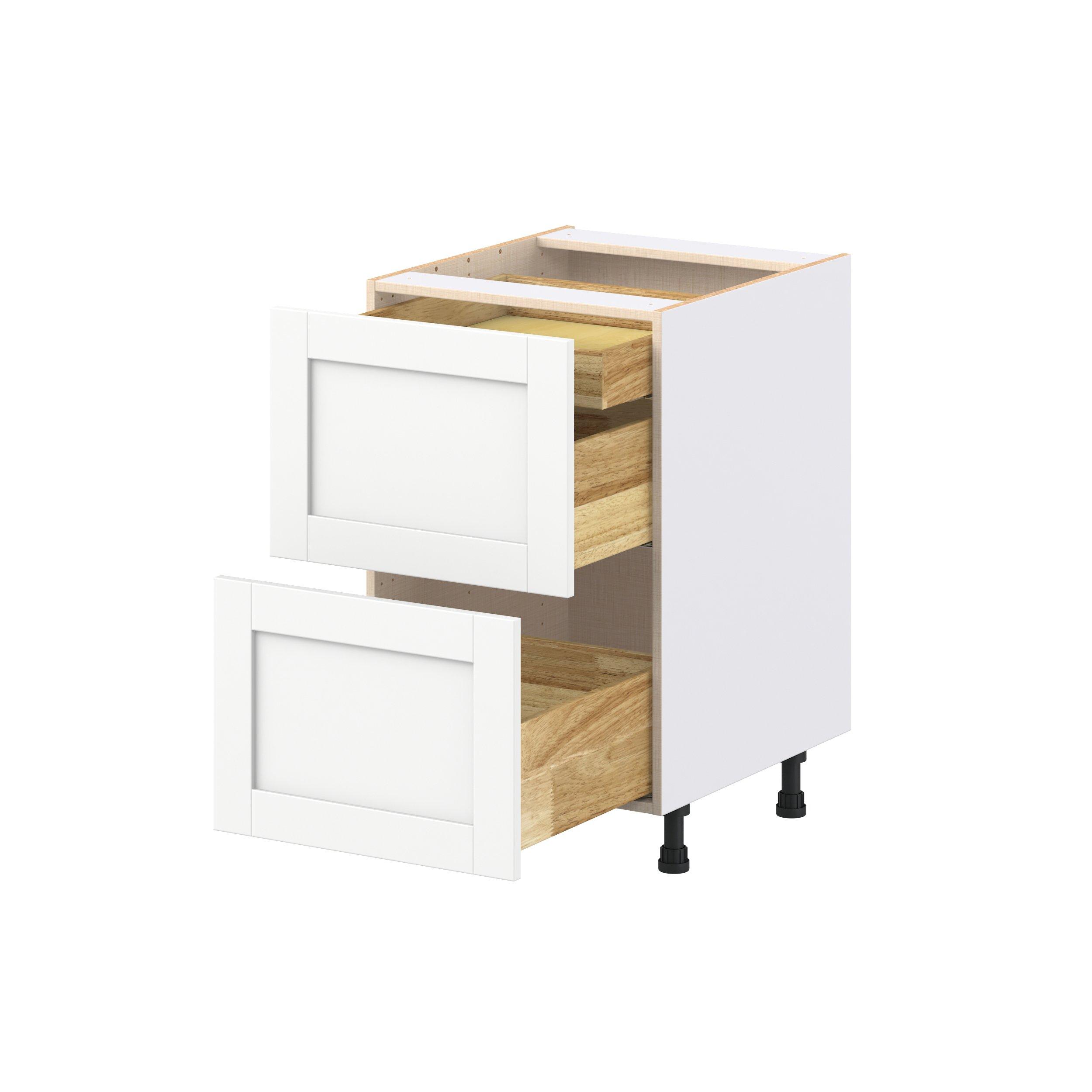 Summerhill 21 in. Bright White Base Cabinet with Inner Pull-Out Drawer