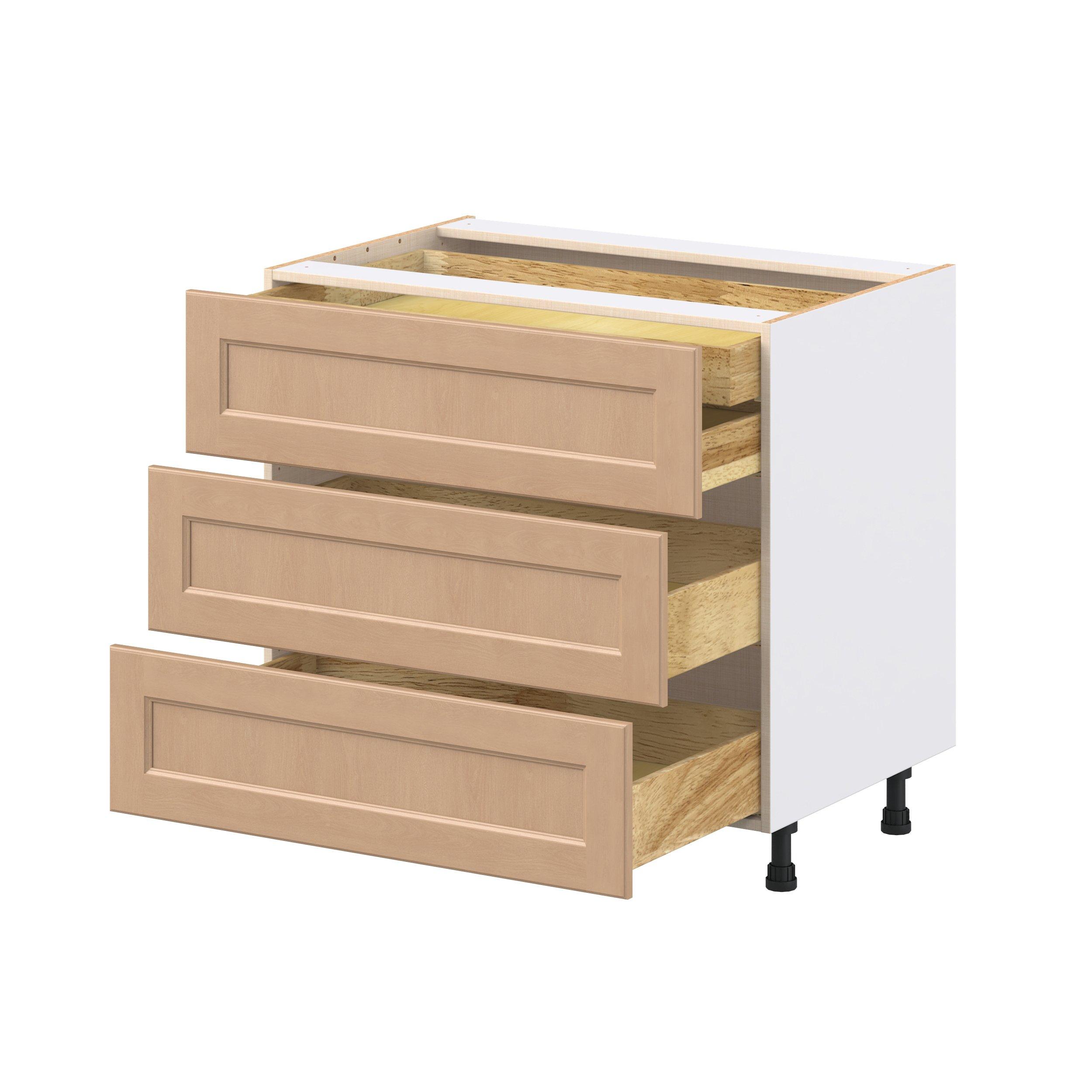 Sugarhill 36 in. Stained Sugar Cookie Base Cabinet with Inner Pull-Out Drawer