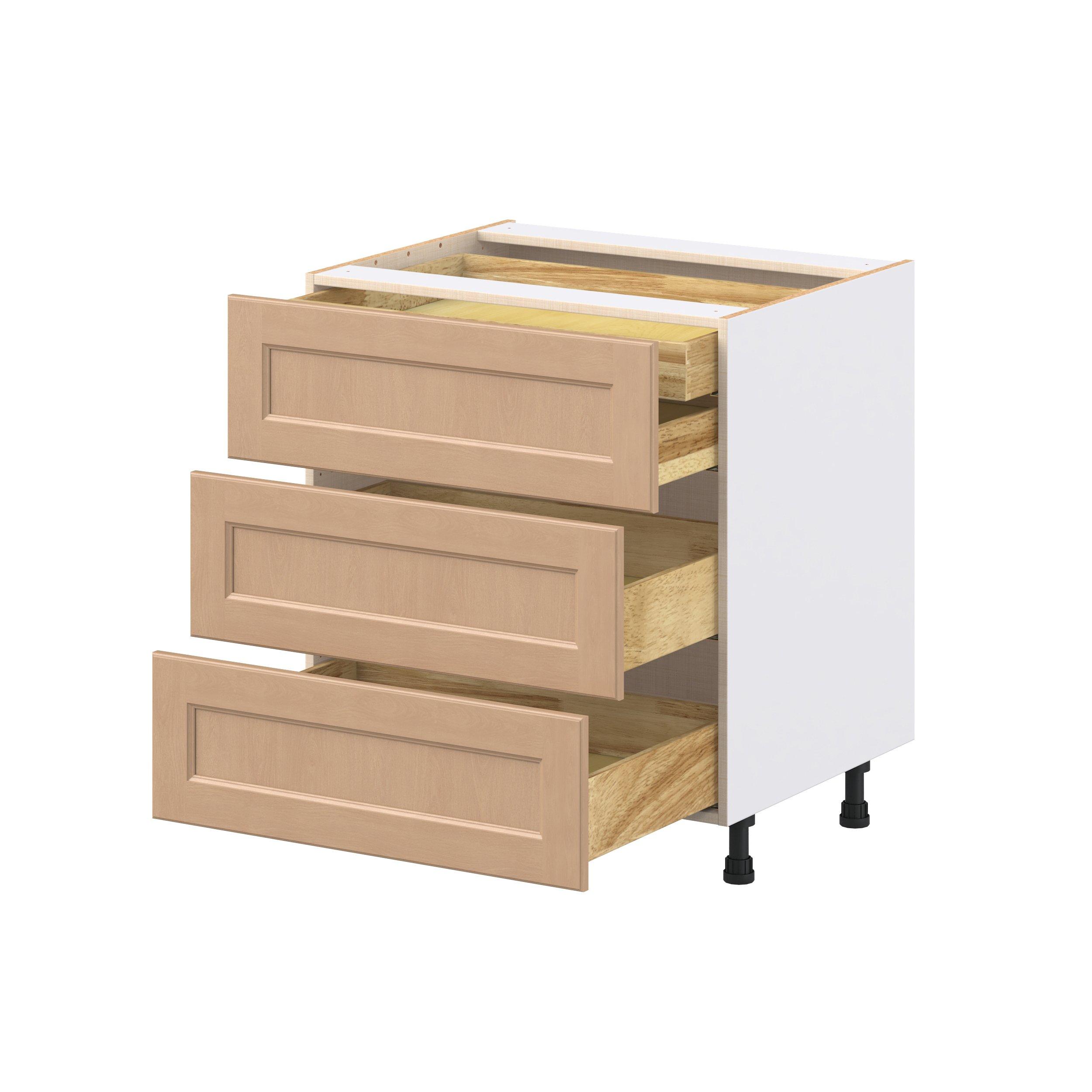Sugarhill 30 in. Stained Sugar Cookie Base Cabinet with Inner Pull-Out Drawer
