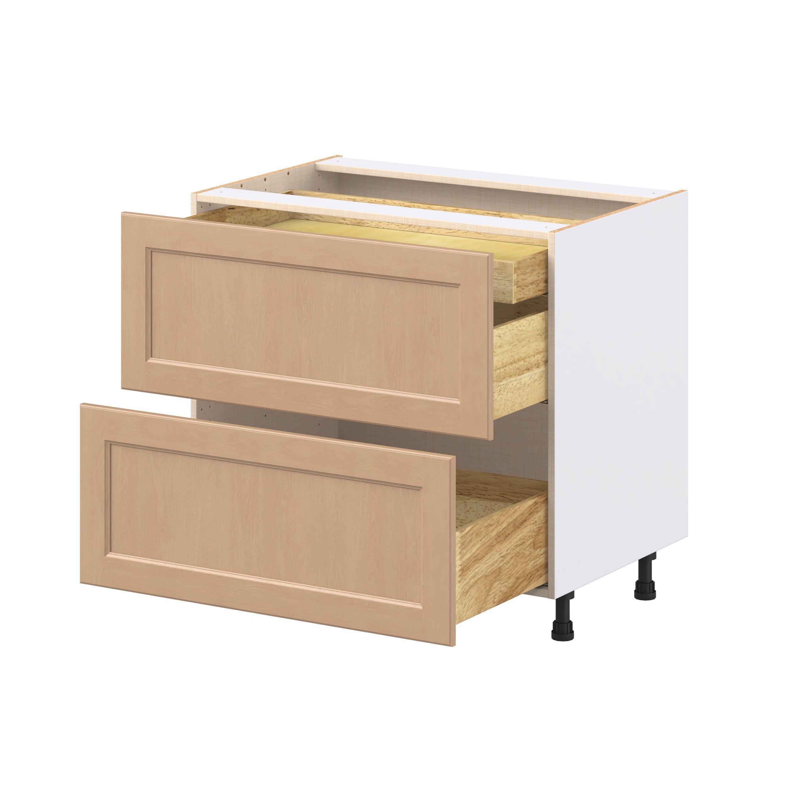 Sugarhill 36 in. Stained Sugar Cookie Base Cabinet with Inner Pull-Out Drawer