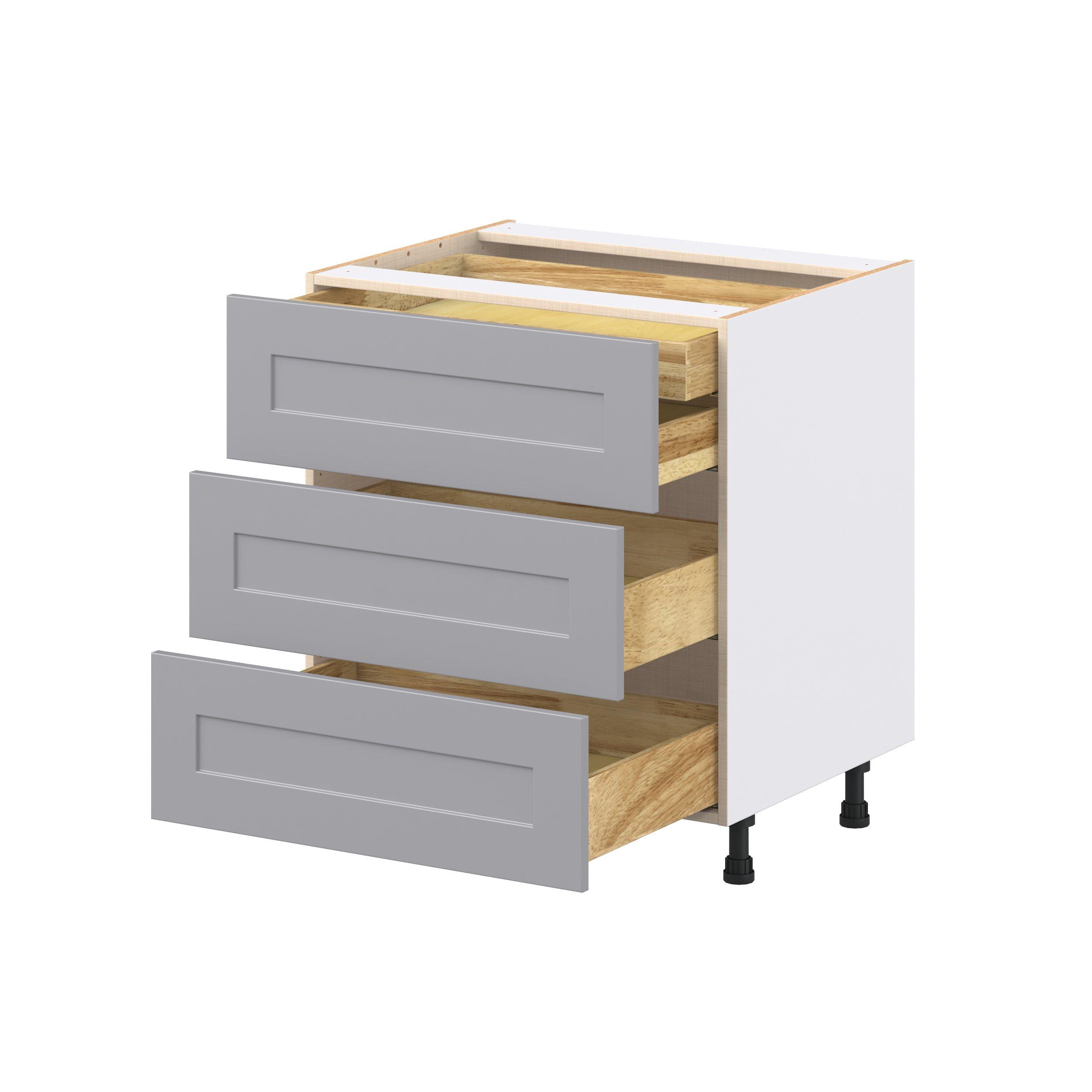 Candler 30 in. Painted Slate Gray Base Cabinet with Inner Pull-Out Drawer