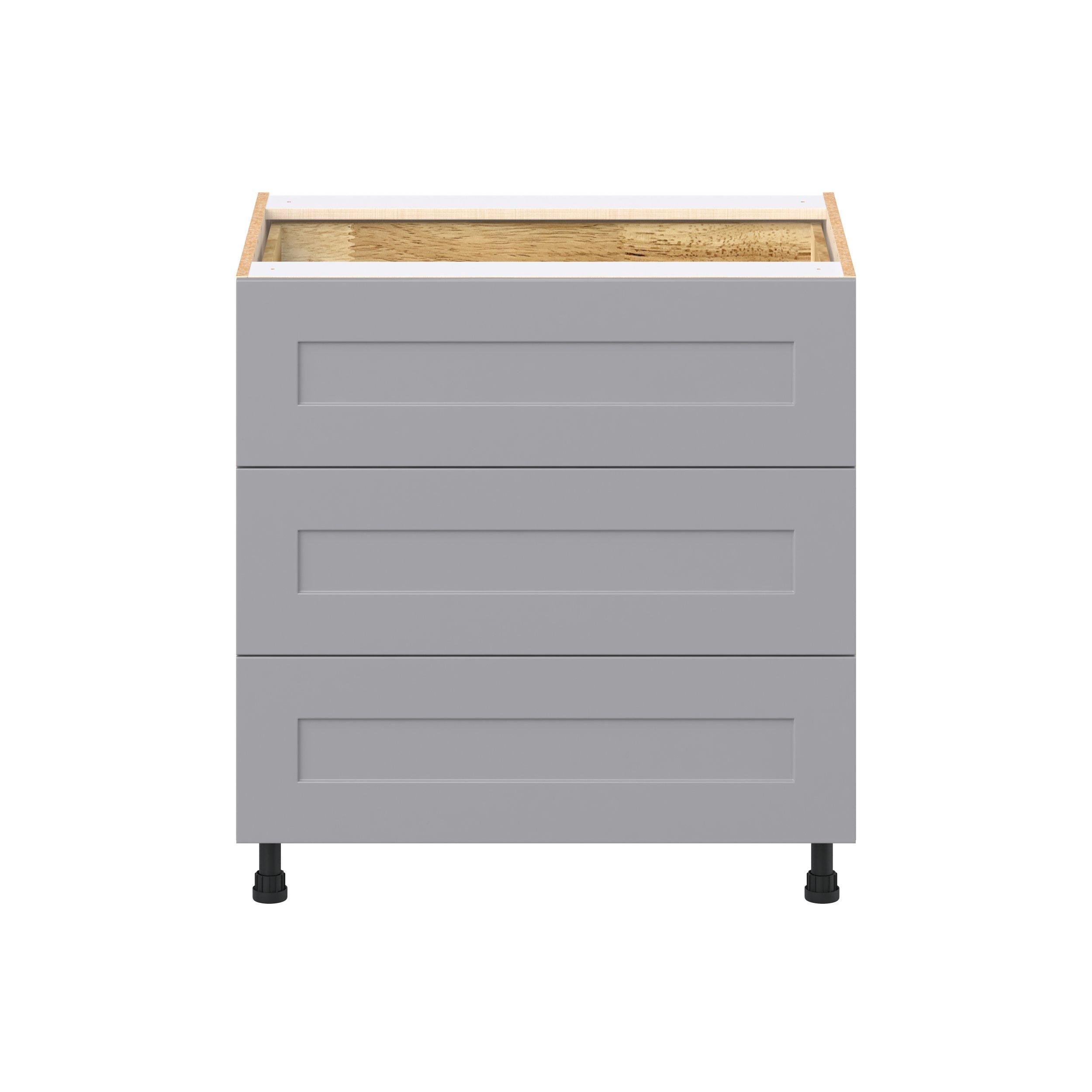 Candler 33 in. Painted Slate Gray Base Cabinet with Inner Pull-Out Drawer