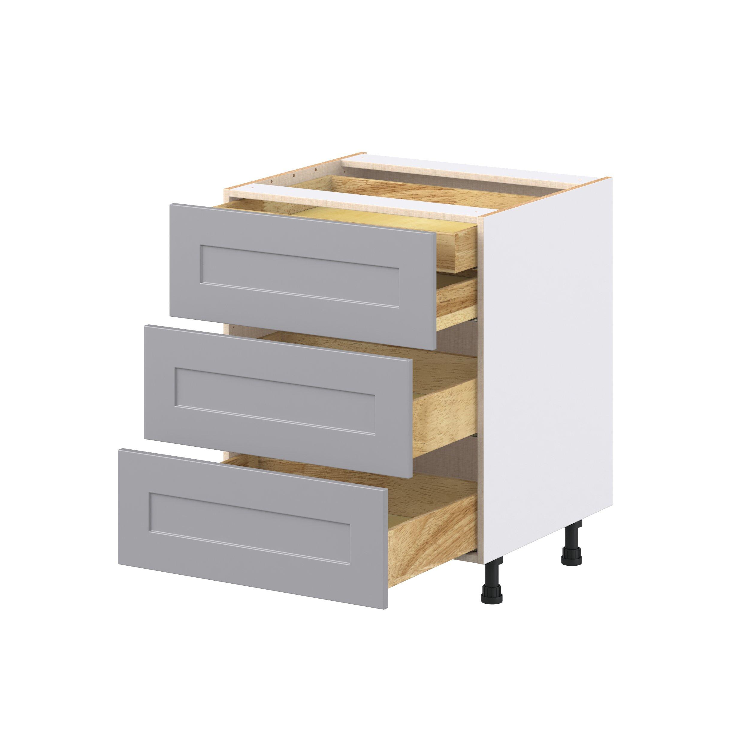 Candler 27 in. Painted Slate Gray Base Cabinet with Inner Pull-Out Drawer