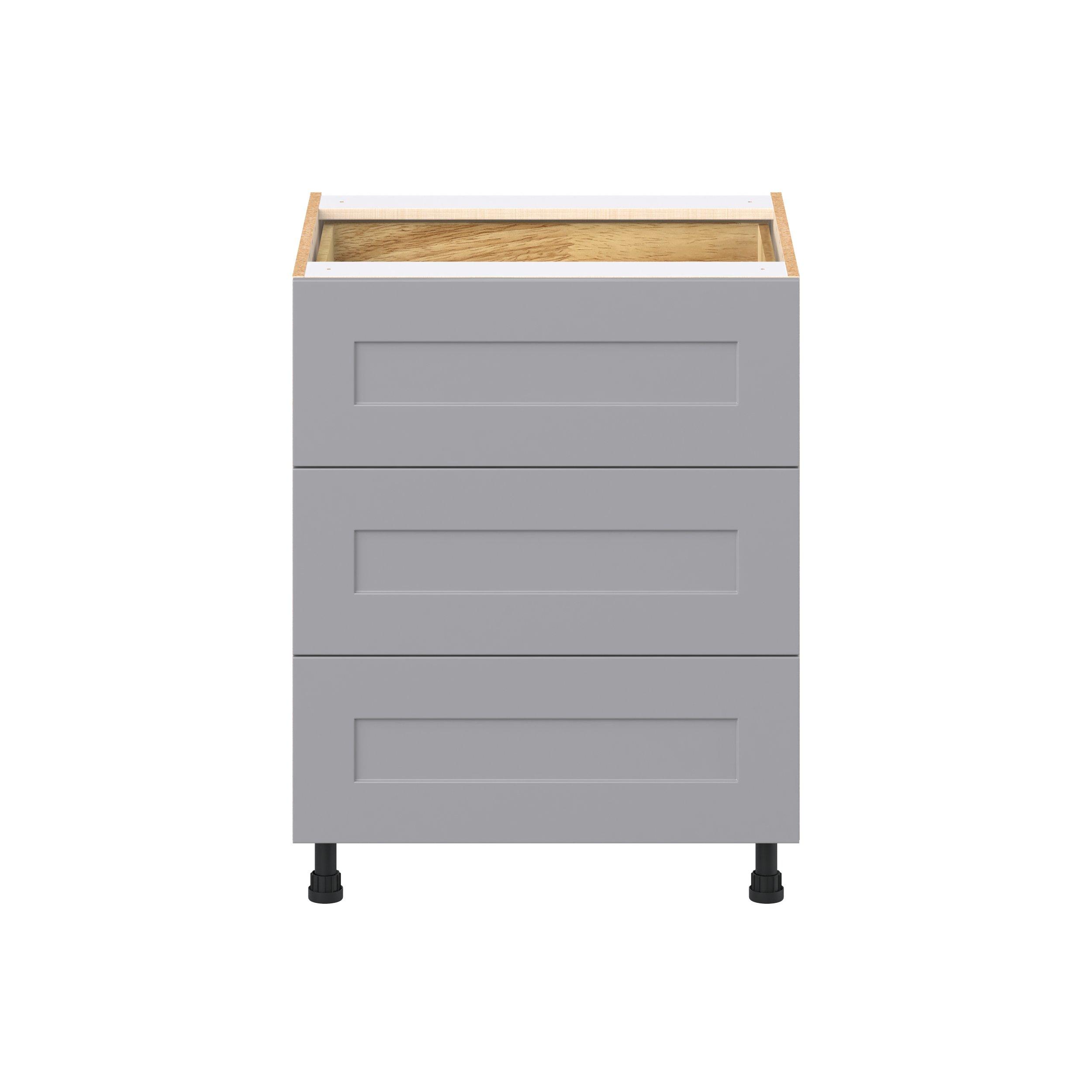 Candler 27 in. Painted Slate Gray Base Cabinet with Inner Pull-Out Drawer