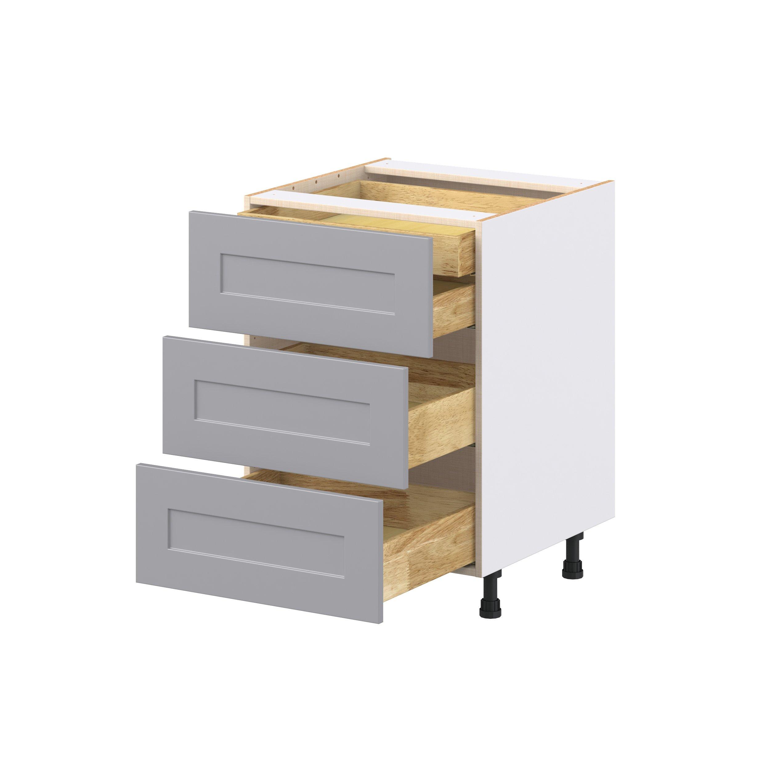 Candler 24 in. Painted Slate Gray Base Cabinet with Inner Pull-Out Drawer