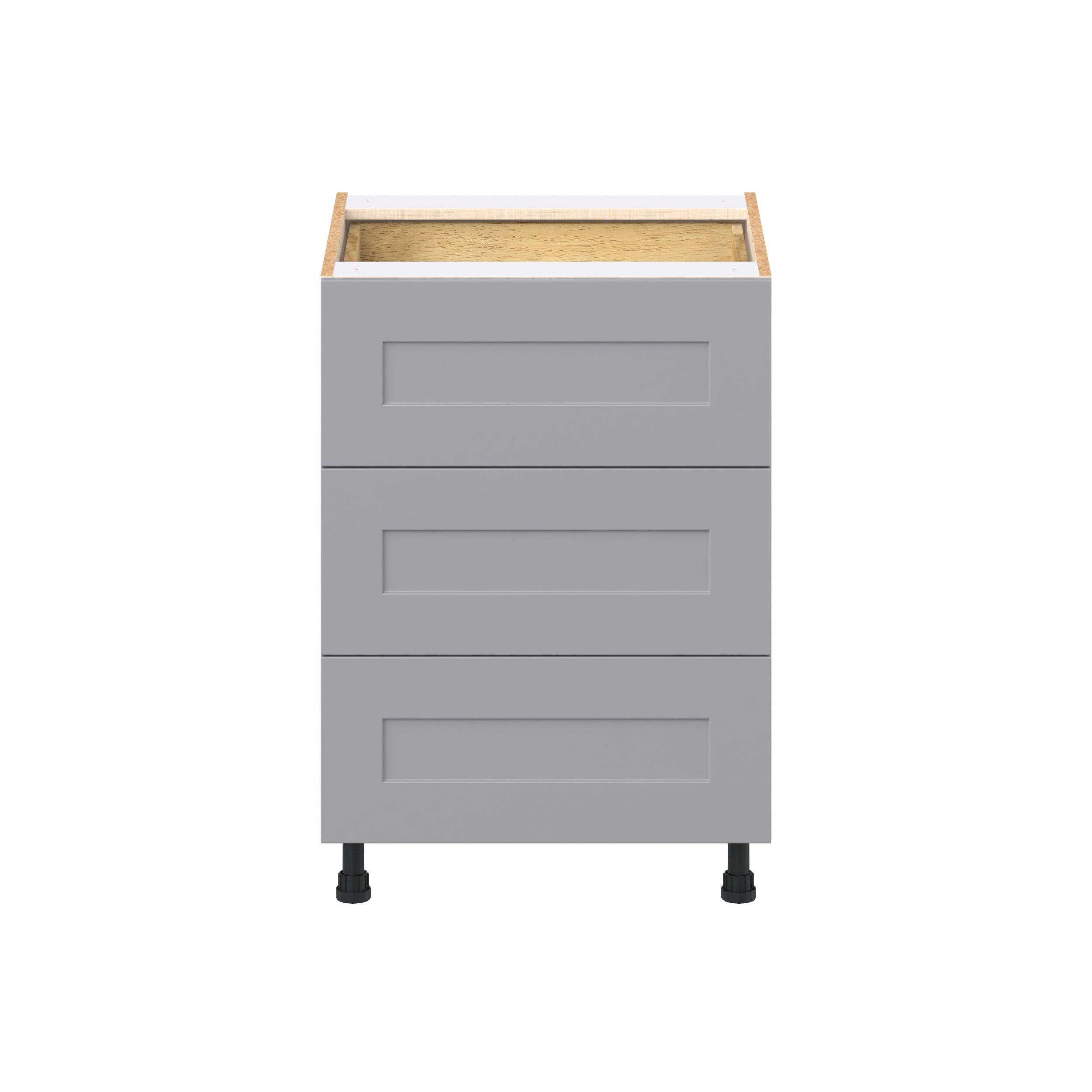 Candler 24 in. Painted Slate Gray Base Cabinet with Inner Pull-Out Drawer