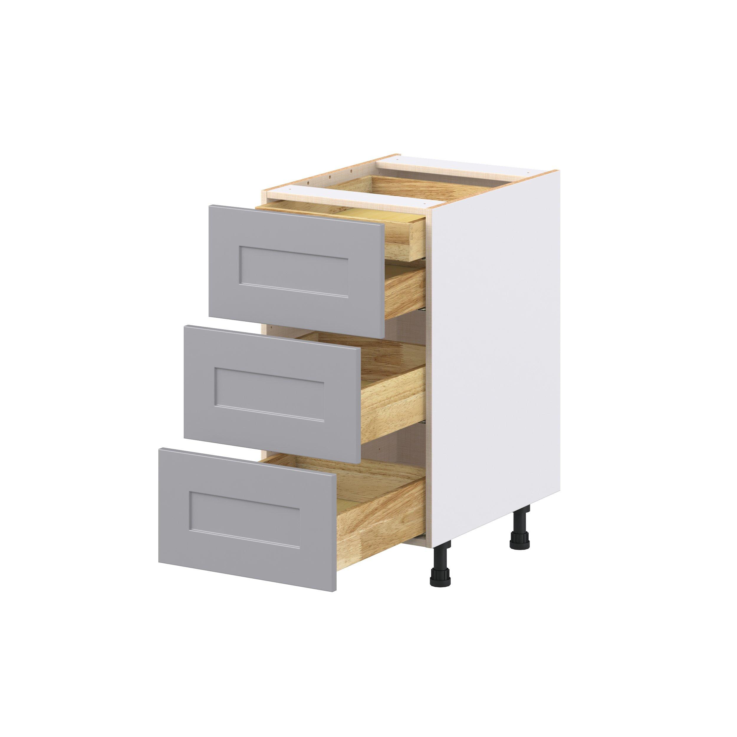 Candler 15 in. Painted Slate Gray Base Cabinet with Inner Pull-Out Drawer