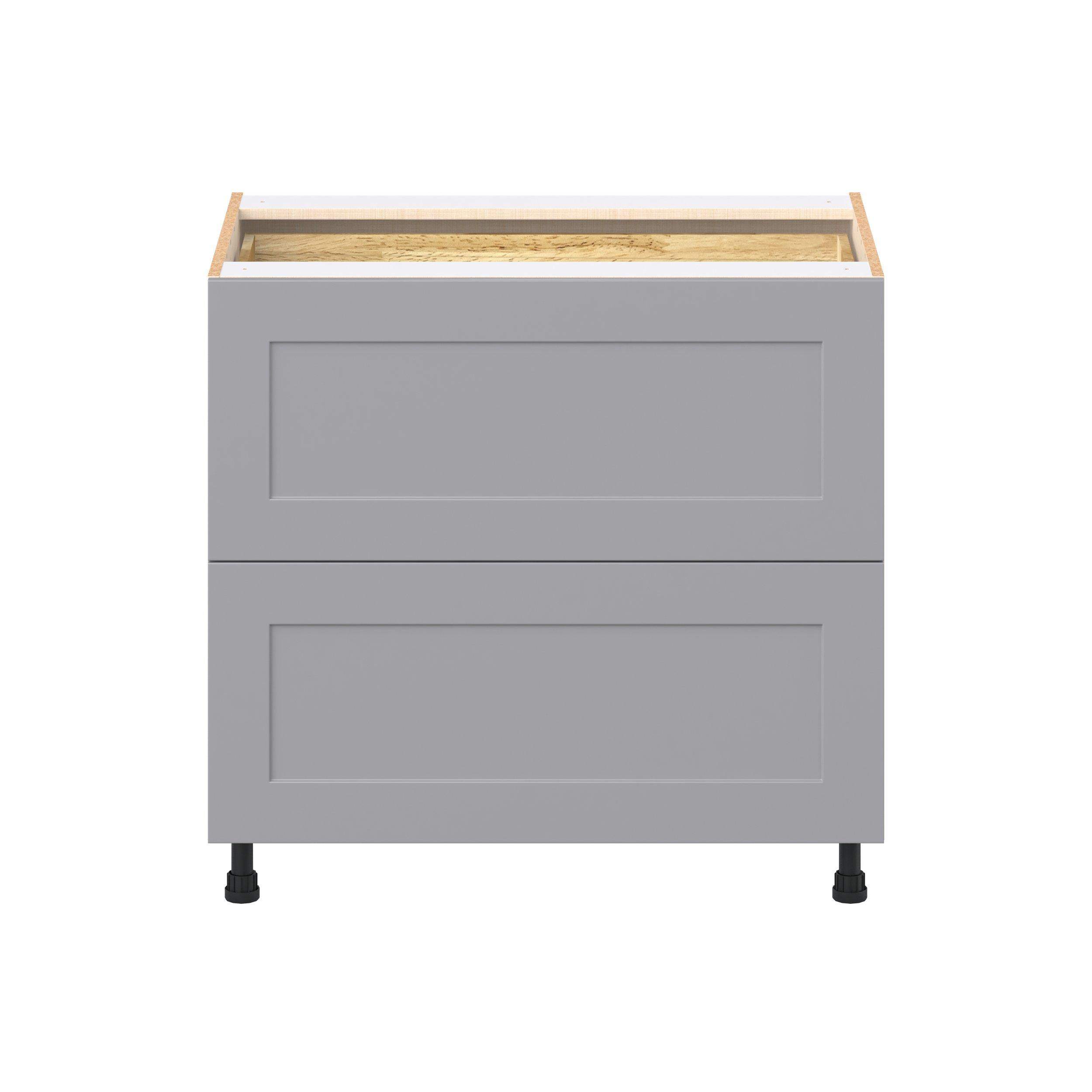 Candler 36 in. Painted Slate Gray Base Cabinet with Inner Pull-Out Drawer