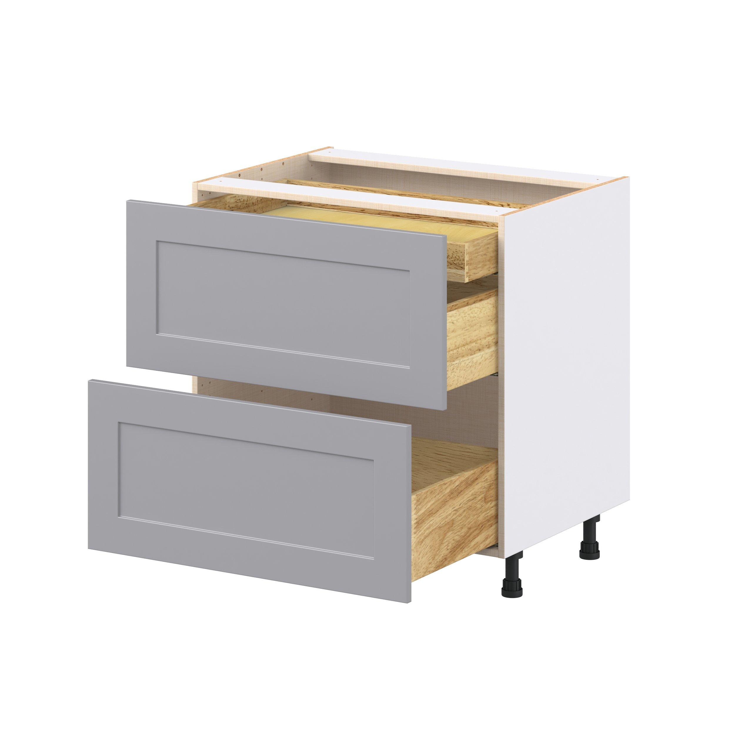Candler 36 in. Painted Slate Gray Base Cabinet with Inner Pull-Out Drawer