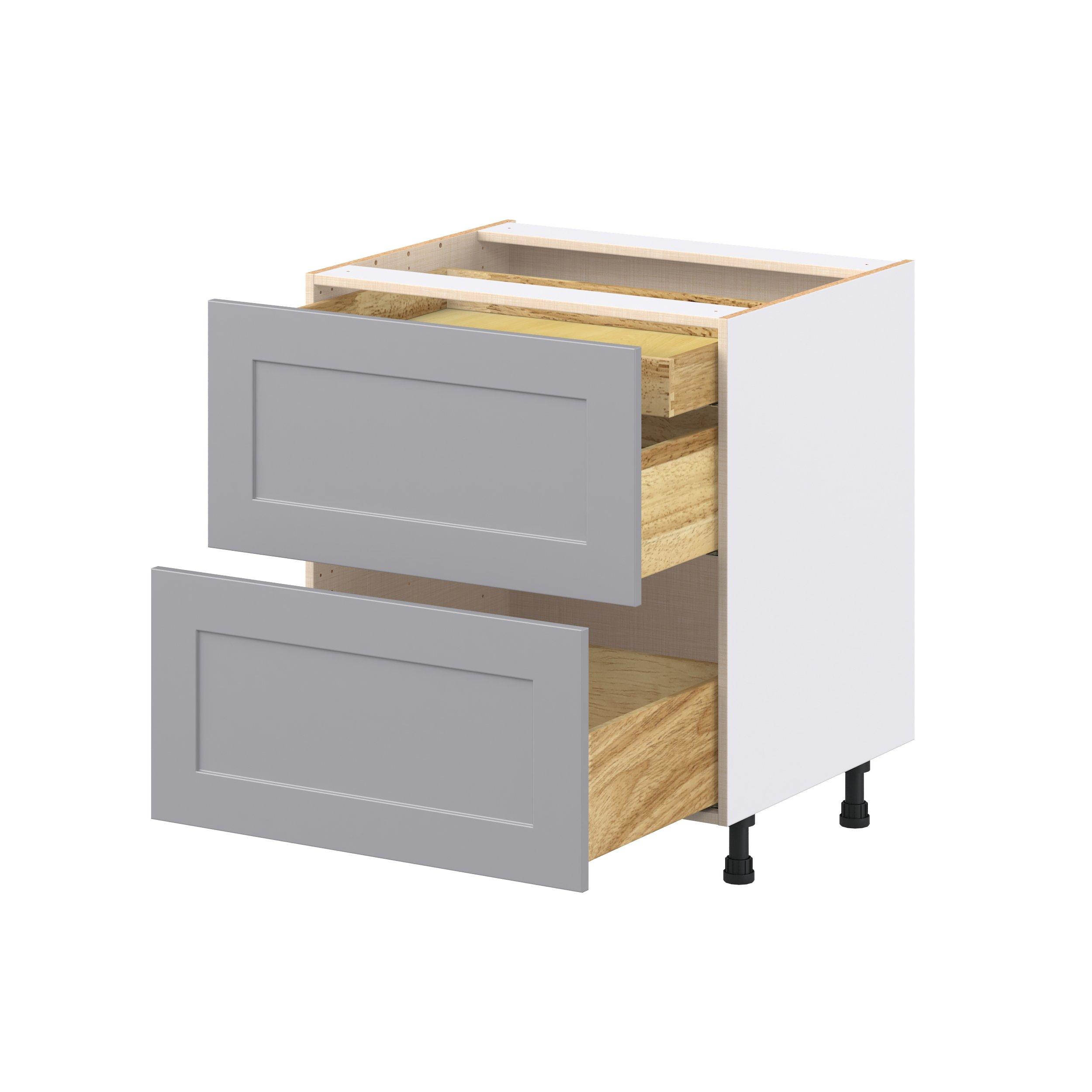 Candler 30 in. Painted Slate Gray Base Cabinet with Inner Pull-Out Drawer