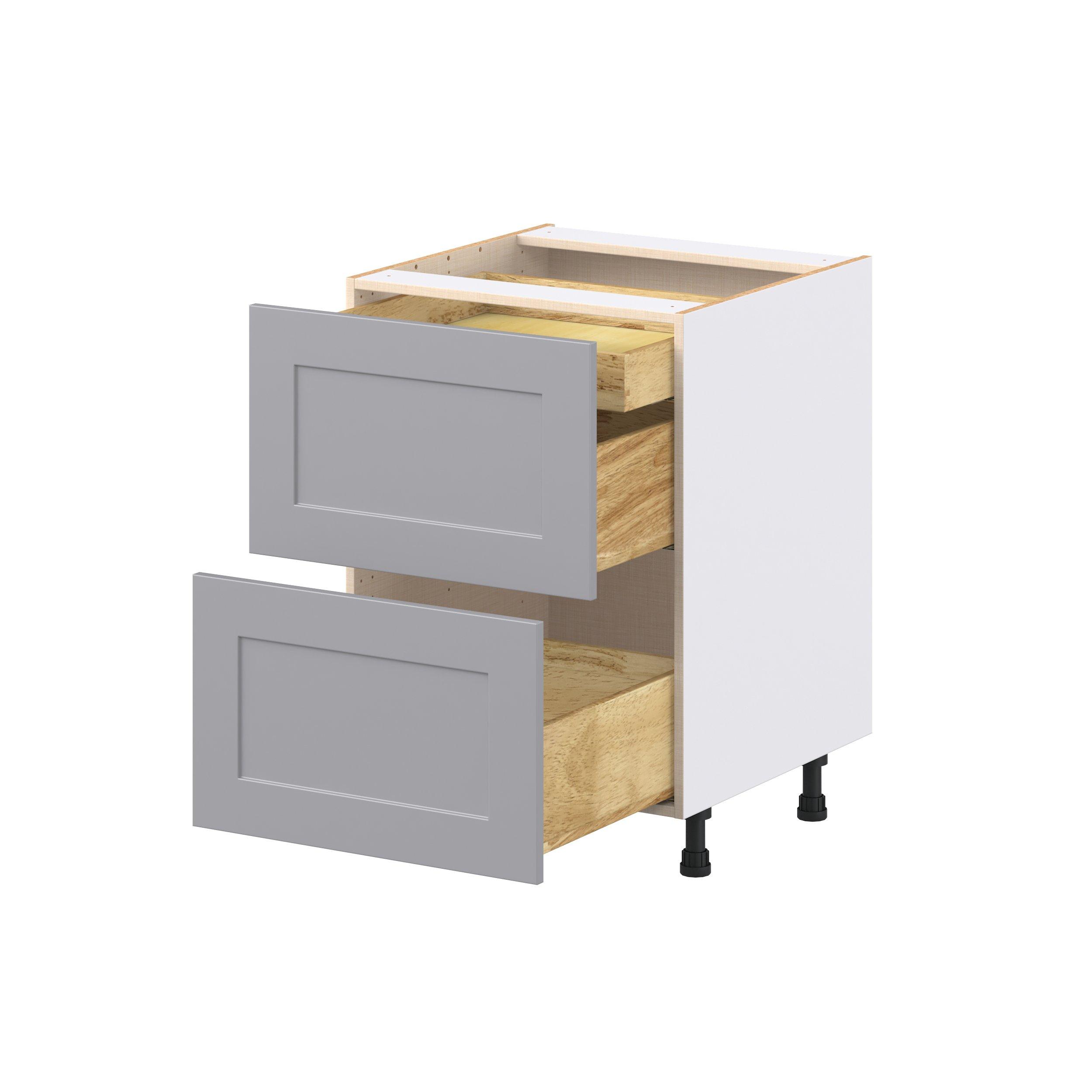 Candler 24 in. Painted Slate Gray Base Cabinet with Inner Pull-Out Drawer