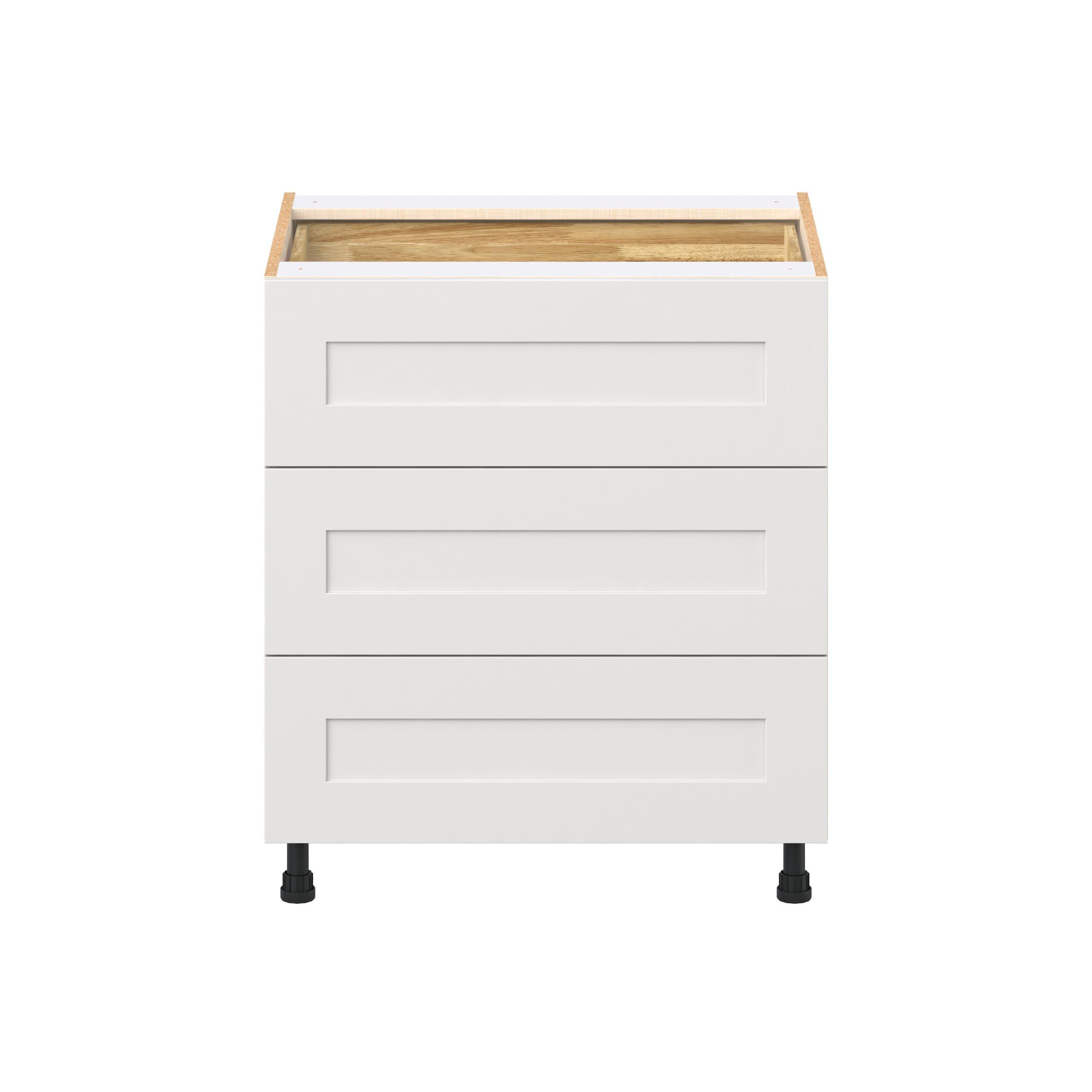 Candler 30 in. Painted Warm White Base Cabinet with Inner Pull-Out Drawer