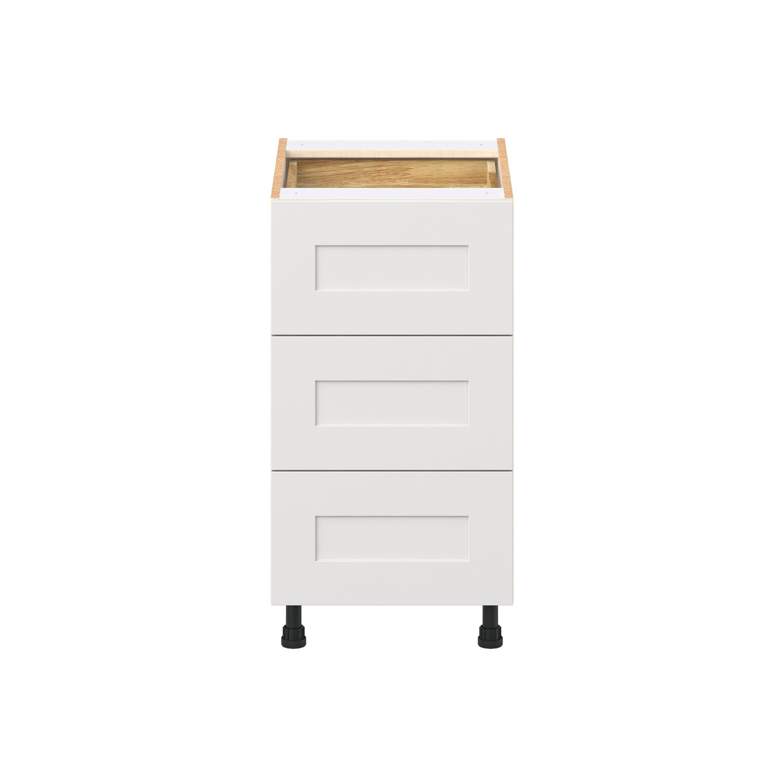Candler 18 in. Painted Warm White Base Cabinet with Inner Pull-Out Drawer