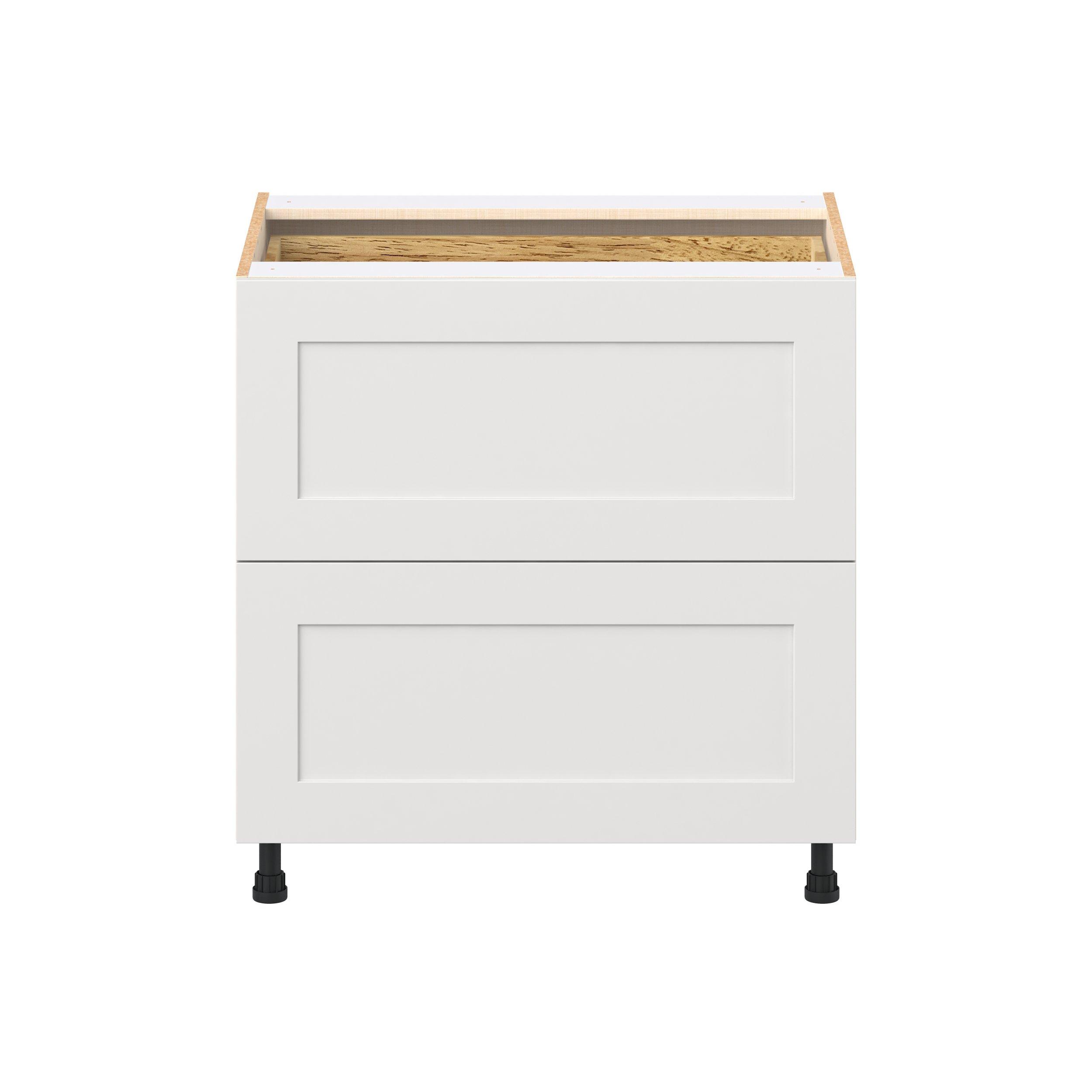 Candler 33 in. Painted Warm White Base Cabinet with Inner Pull-Out Drawer