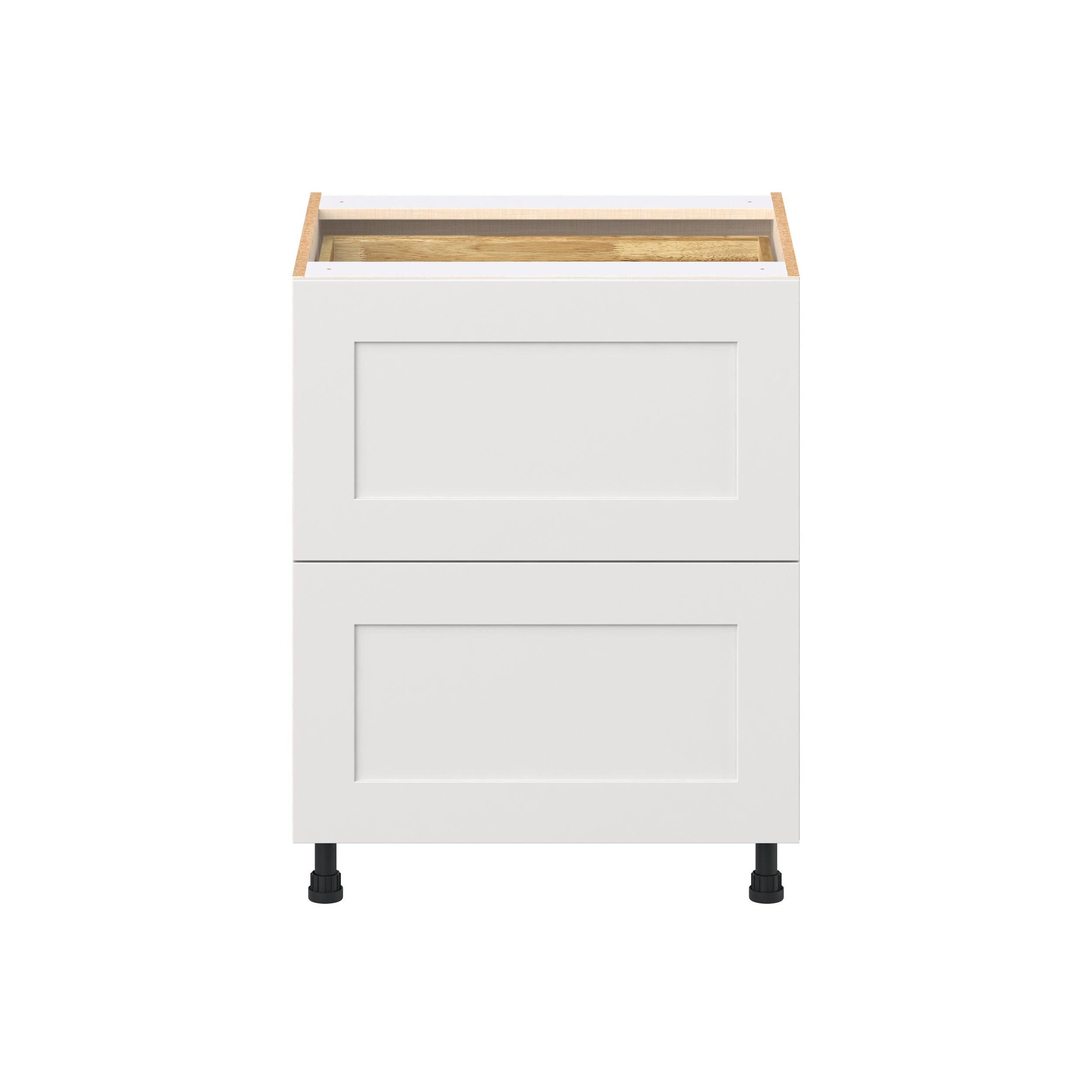 Candler 27 in. Painted Warm White Base Cabinet with Inner Pull-Out Drawer