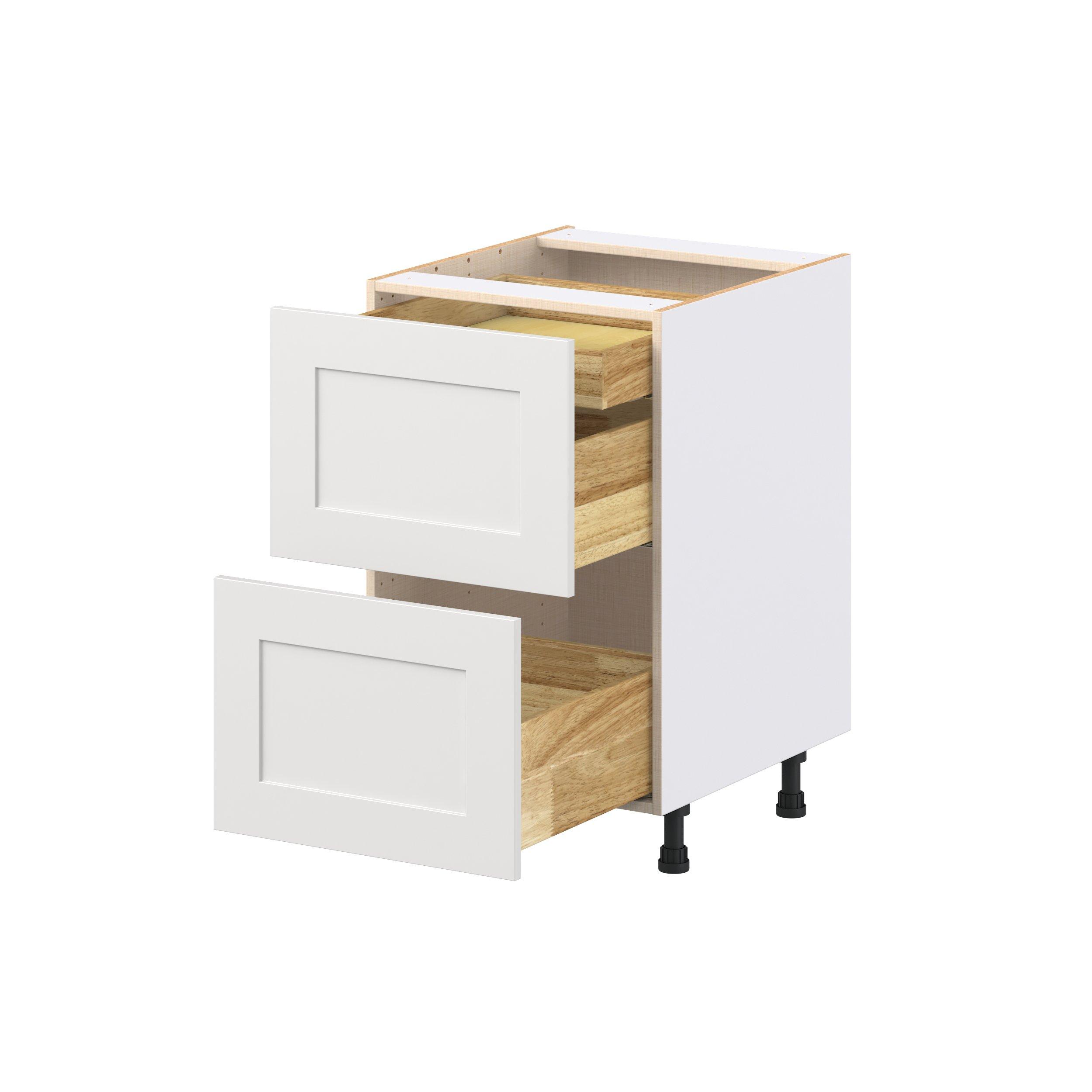 Candler 21 in. Painted Warm White Base Cabinet with Inner Pull-Out Drawer