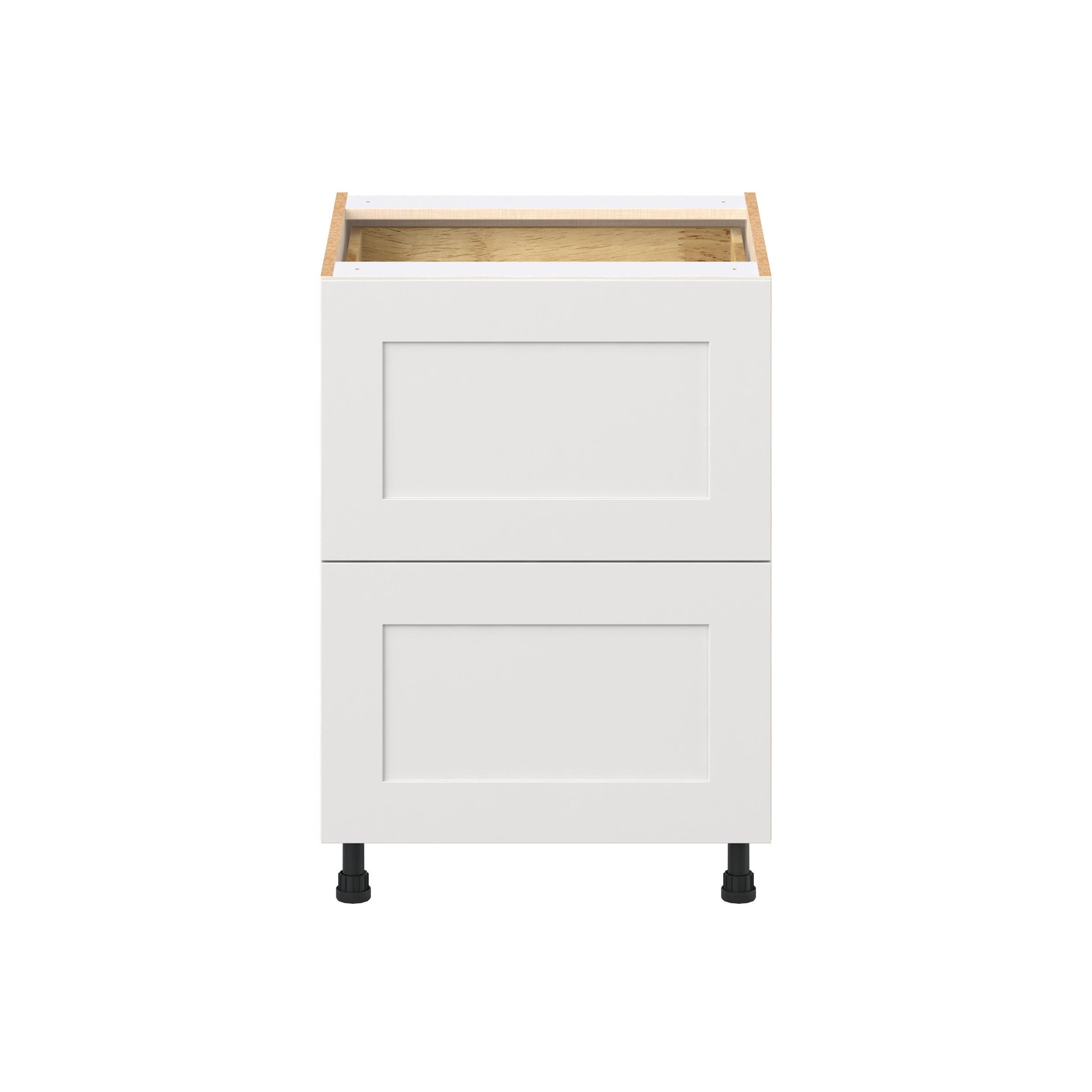 Candler 24 in. Painted Warm White Base Cabinet with Inner Pull-Out Drawer