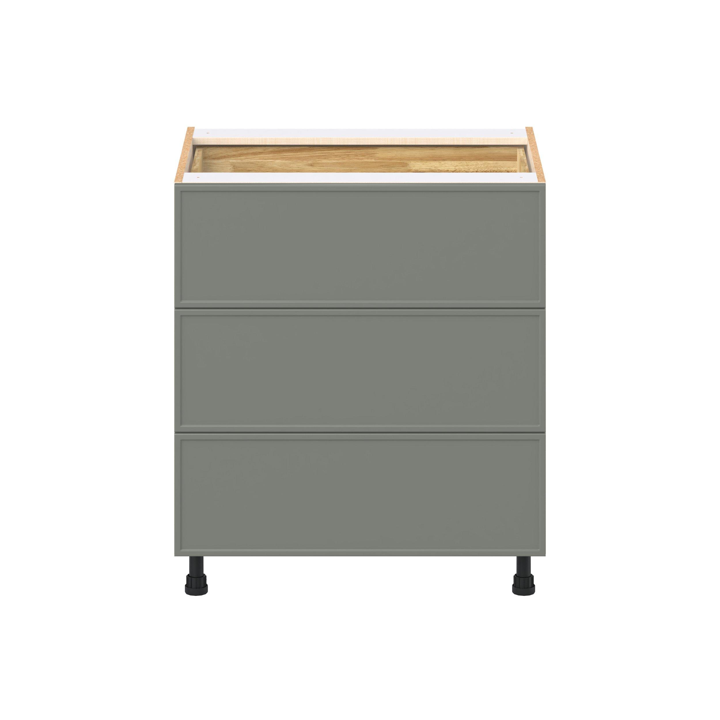 Linden 30 in. Painted Moss Green Base Cabinet with Inner Pull-Out Drawer