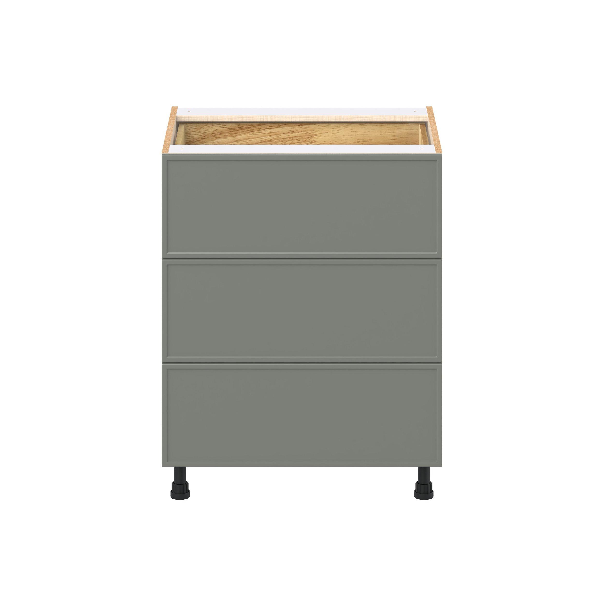 Linden 27 in. Painted Moss Green Base Cabinet with Inner Pull-Out Drawer
