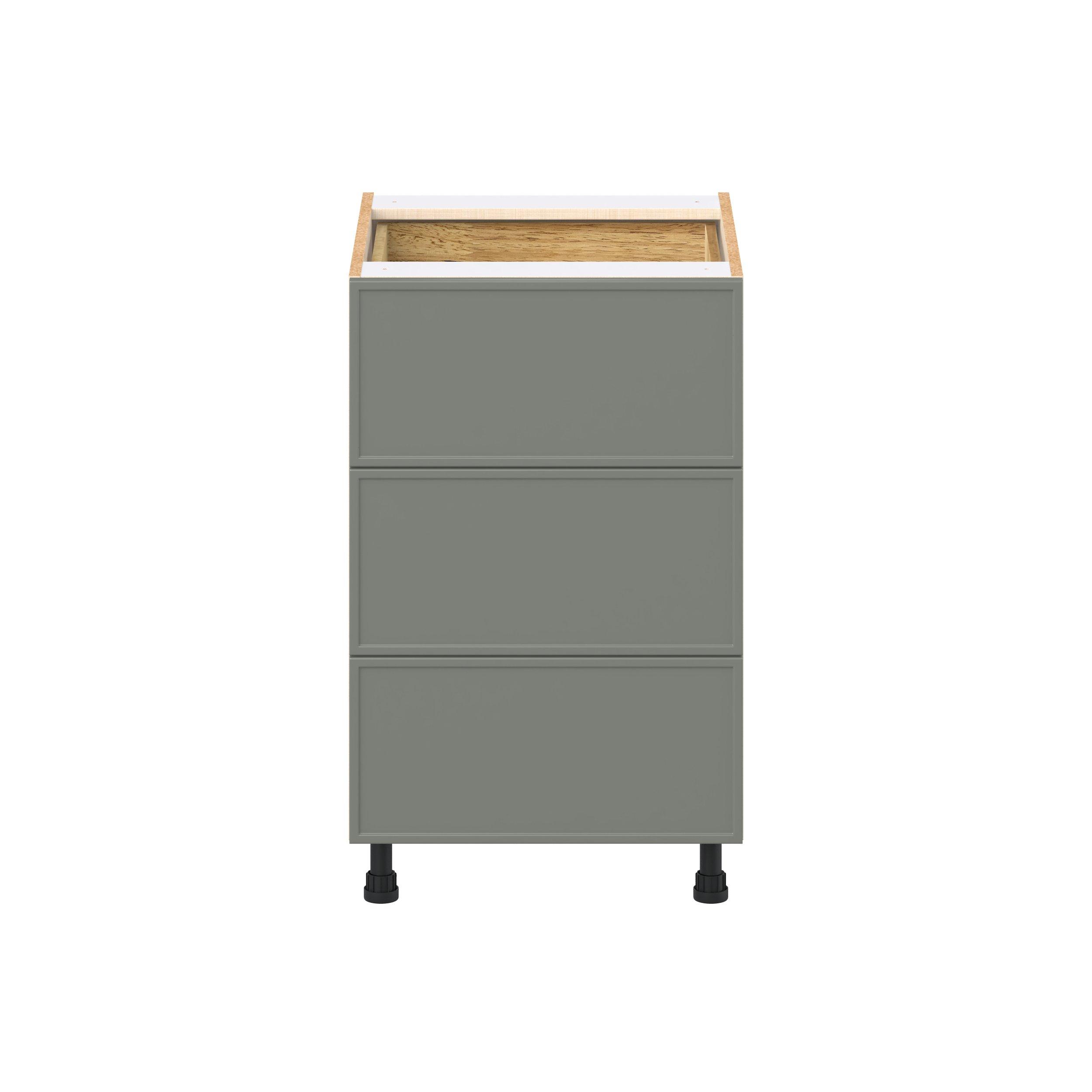 Linden 21 in. Painted Moss Green Base Cabinet with Inner Pull-Out Drawer