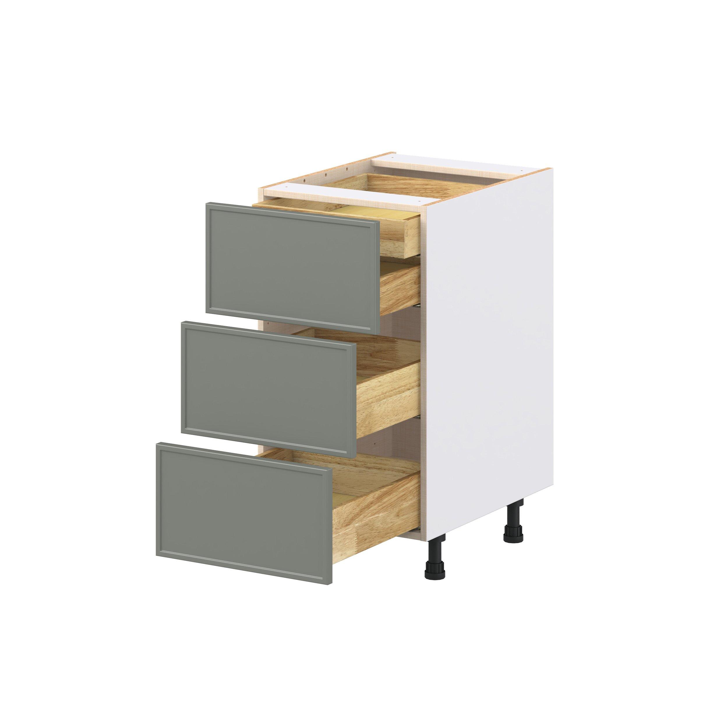 Linden 18 in. Painted Moss Green Base Cabinet with Inner Pull-Out Drawer