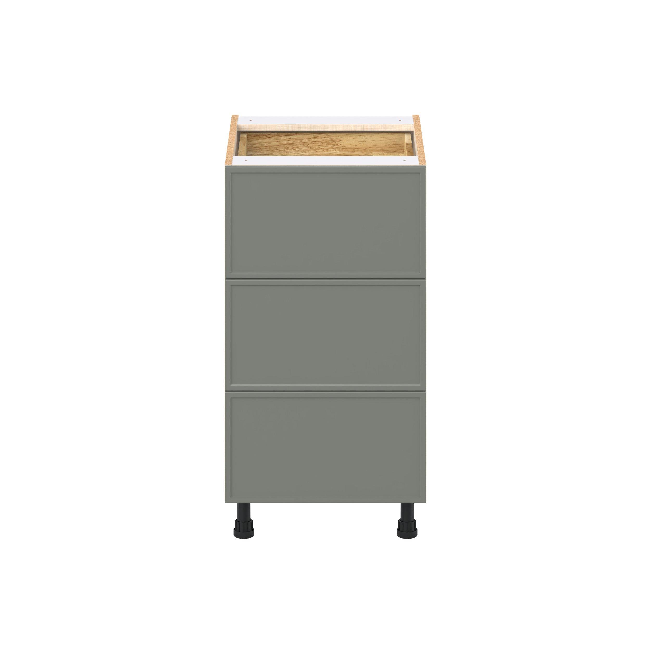 Linden 18 in. Painted Moss Green Base Cabinet with Inner Pull-Out Drawer