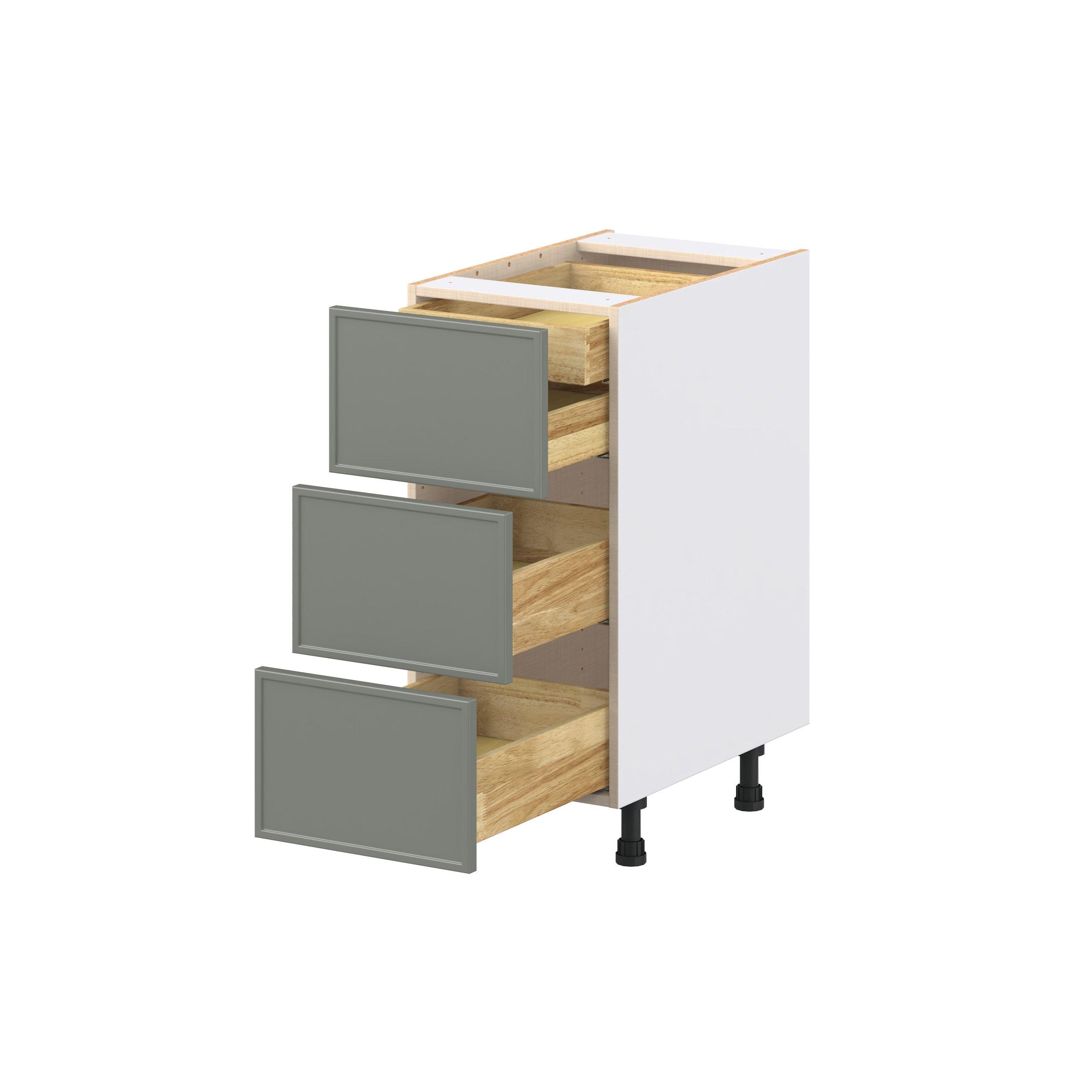 Linden 15 in. Painted Moss Green Base Cabinet with Inner Pull-Out Drawer
