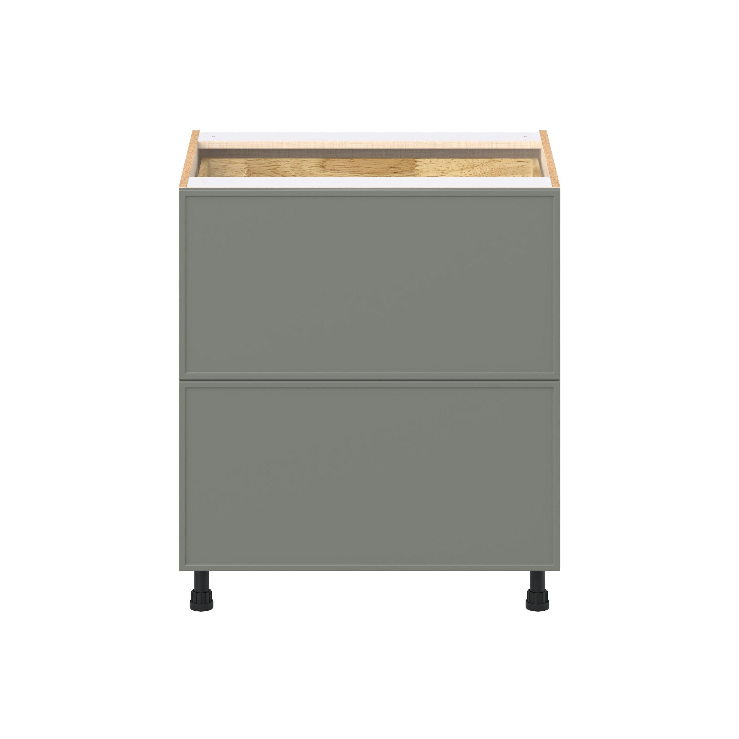 Linden 30 in. Painted Moss Green Base Cabinet with Inner Pull-Out Drawer