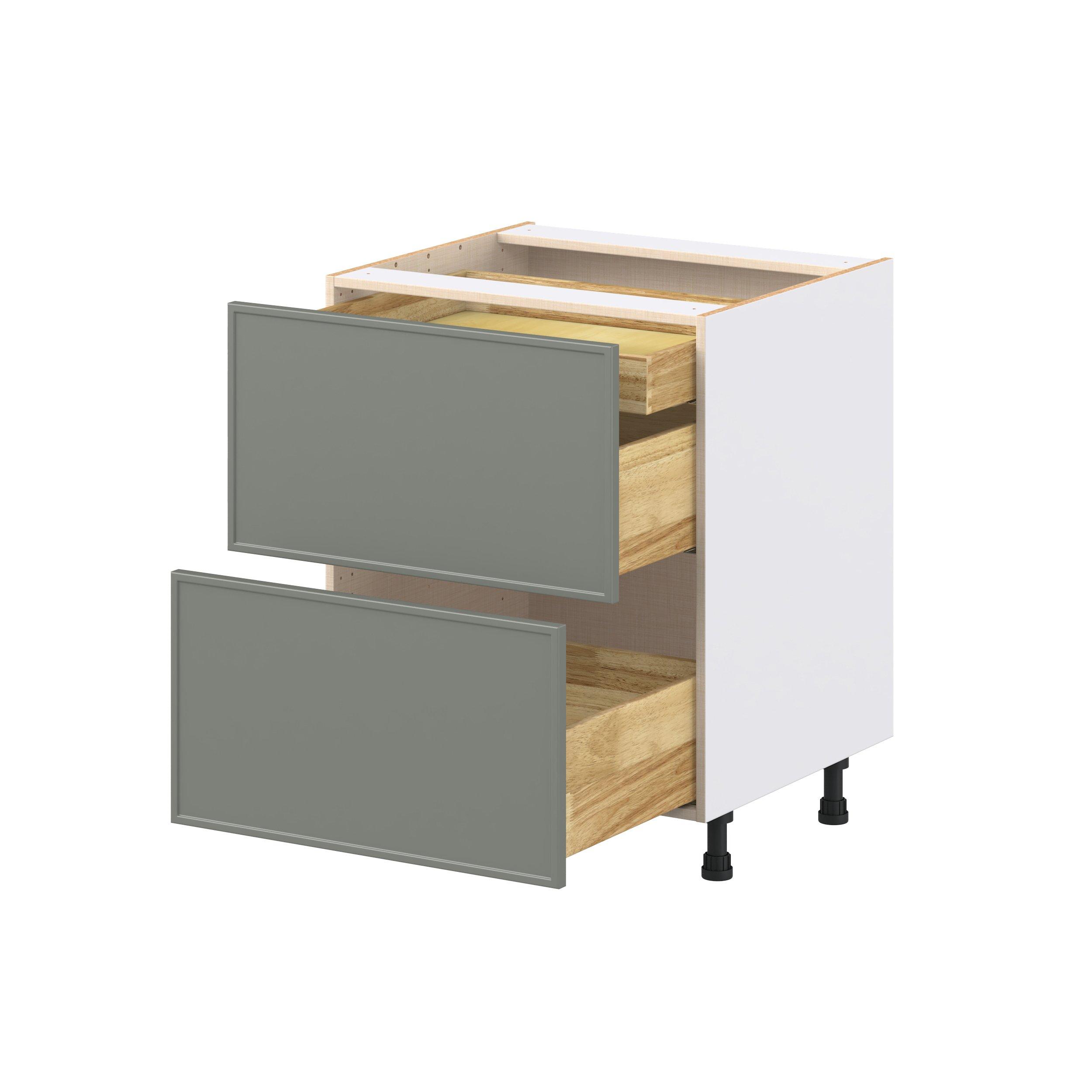 Linden 27 in. Painted Moss Green Base Cabinet with Inner Pull-Out Drawer