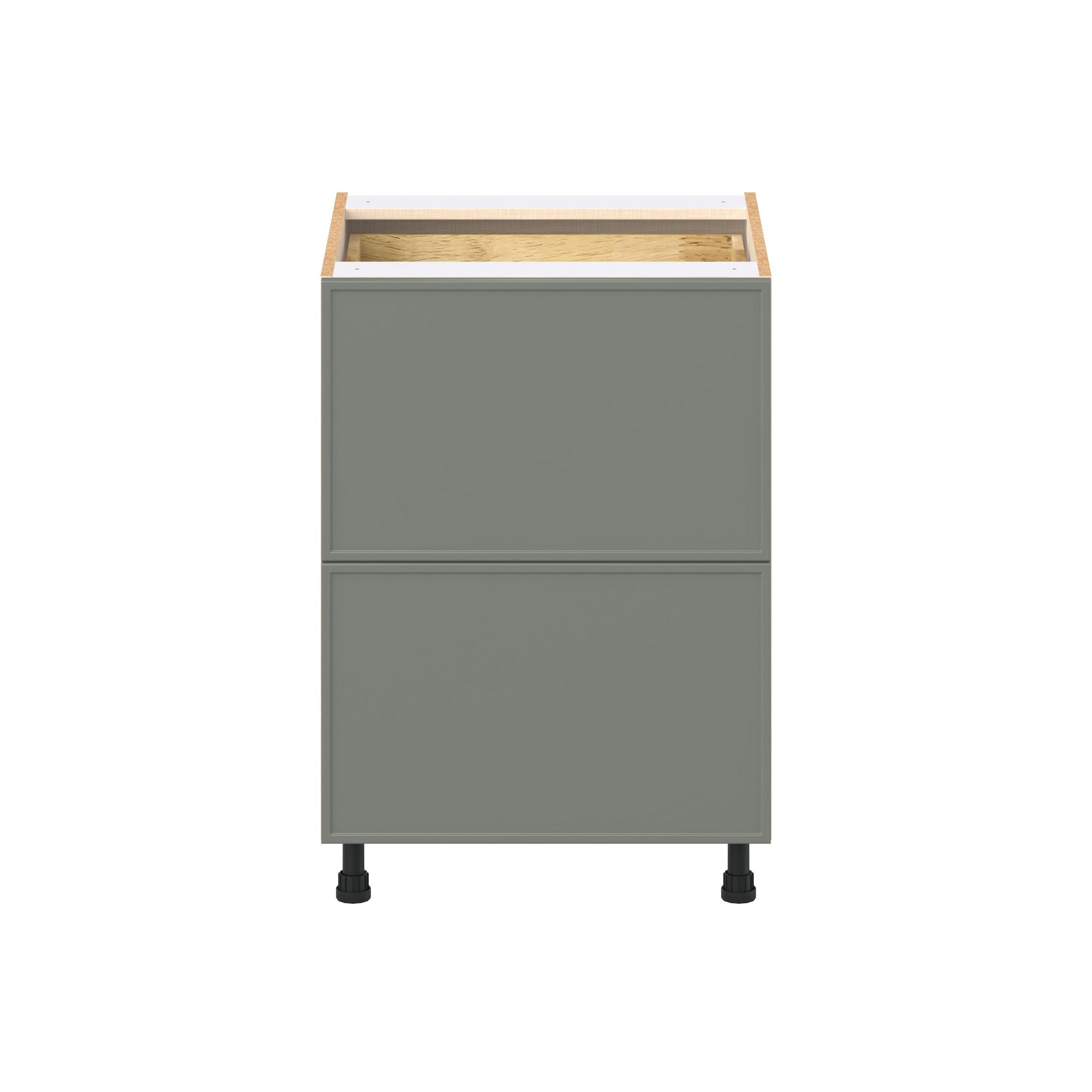 Linden 24 in. Painted Moss Green Base Cabinet with Inner Pull-Out Drawer