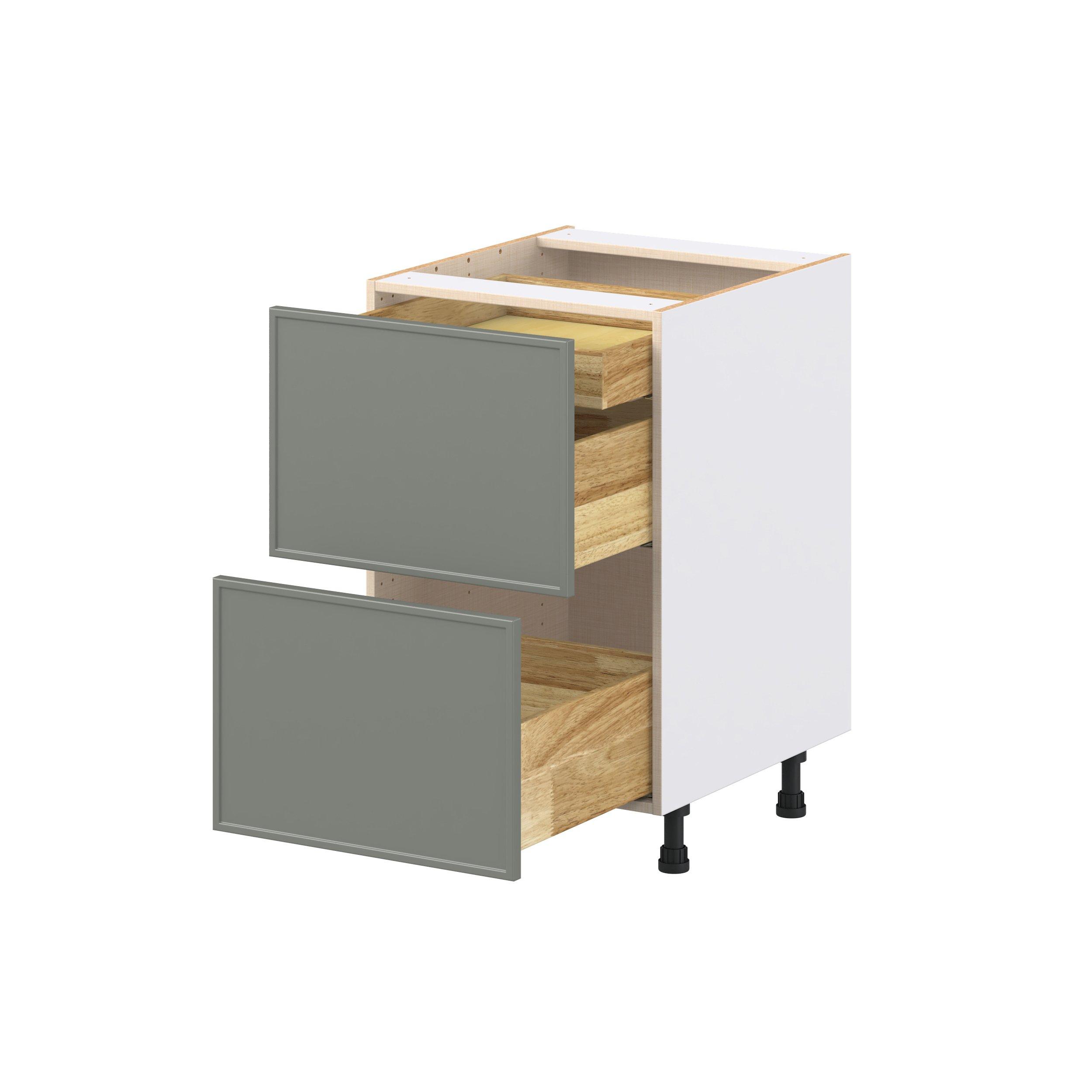 Linden 21 in. Painted Moss Green Base Cabinet with Inner Pull-Out Drawer
